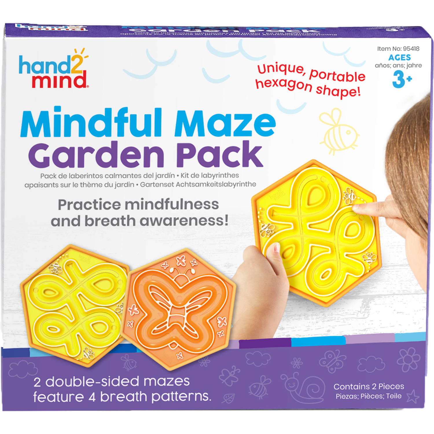 Hand2Mind Mindful Maze Garden Pack, Multicolor, Set Of 2 Boards - Image 3