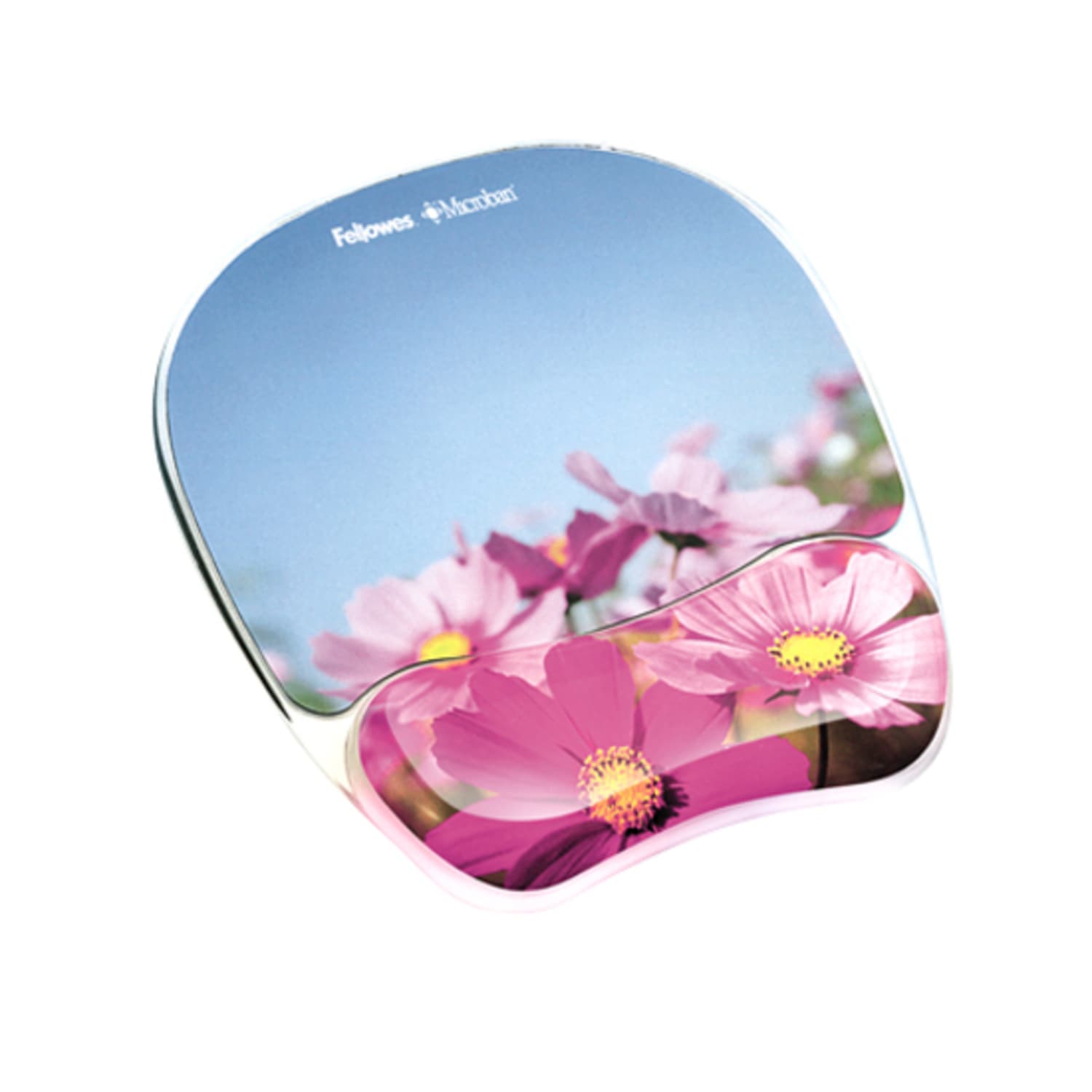 Fellowes Gel Mouse Pad With Wrist Rest, Pink Flowers - Image 3