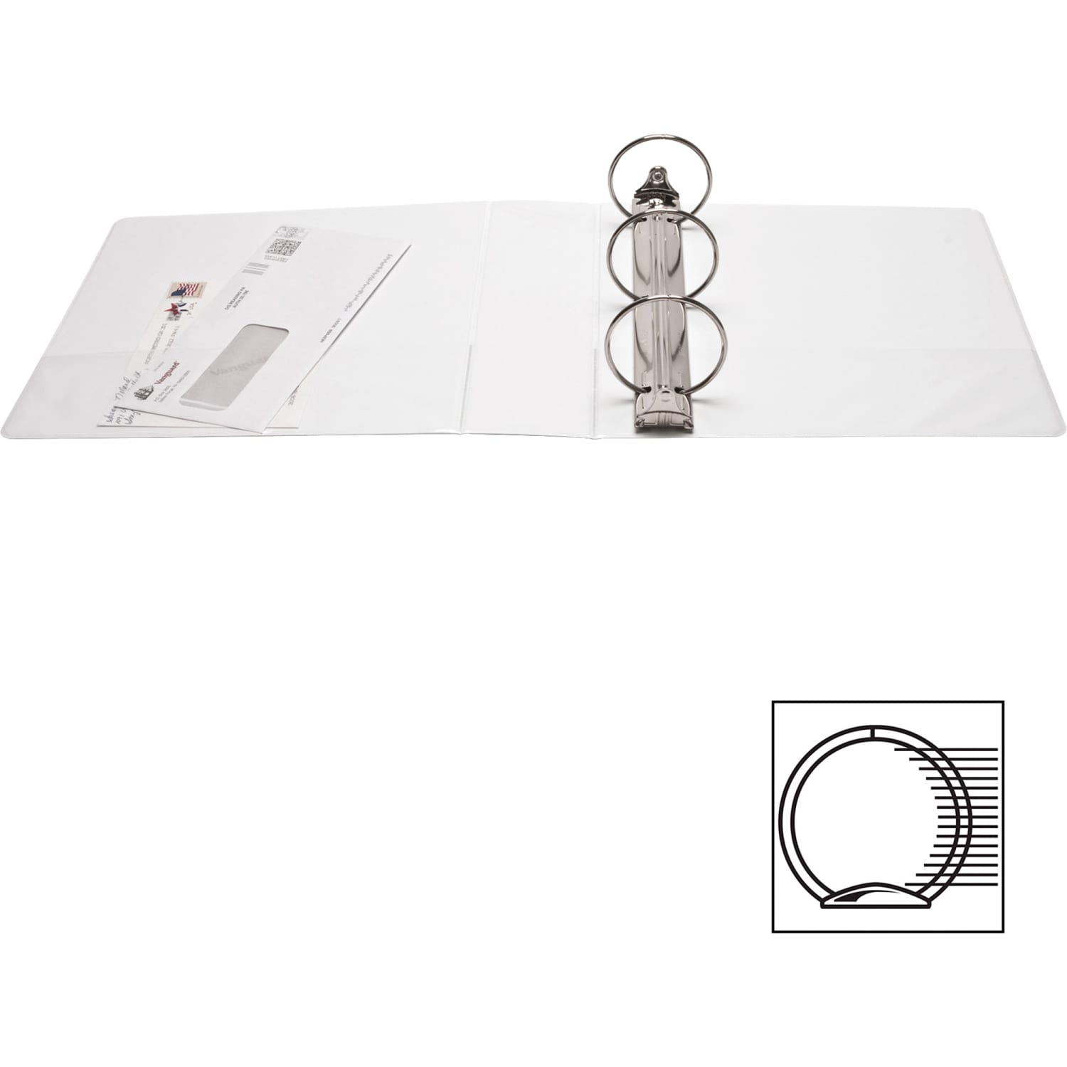 Business Source View 3-Ring Binder, 3in Round Rings, White - Image 4