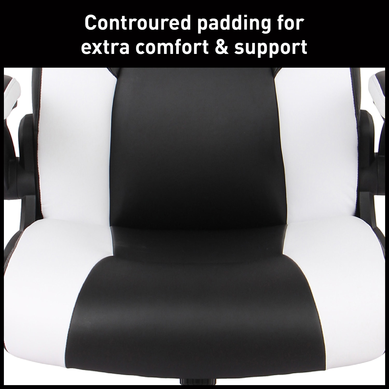 RS Gaming RGX Faux Leather High Back Gaming Office Chair BlackWhite BIFMA Compliant PopularChairscom