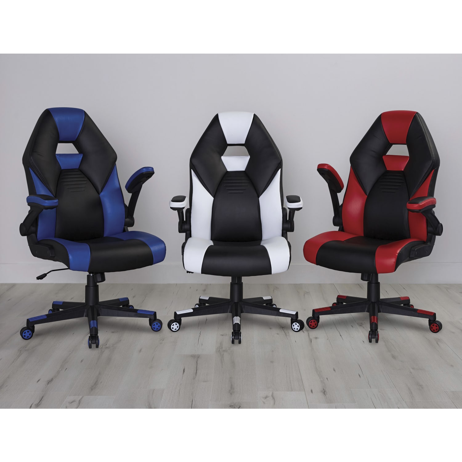 RS Gaming RGX Faux Leather High Back Gaming Office Chair BlackWhite BIFMA Compliant PopularChairscom