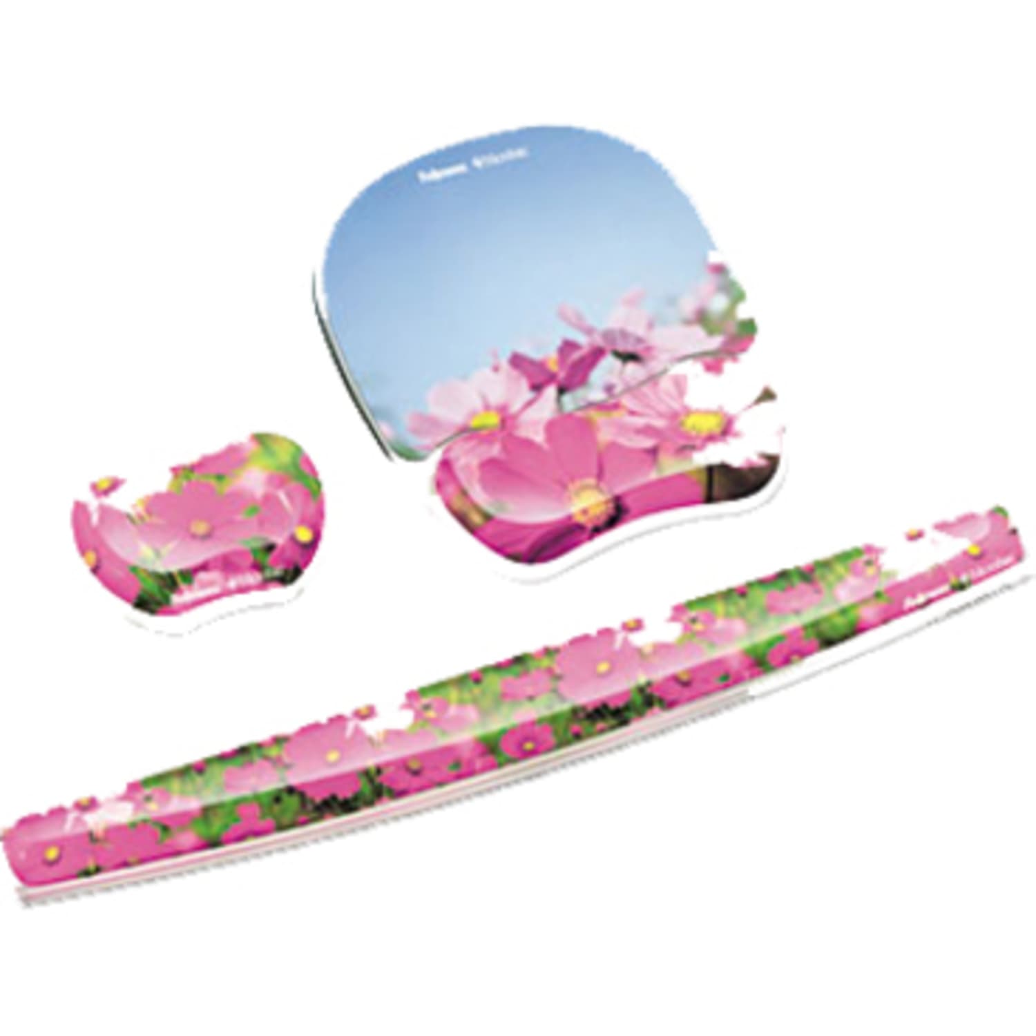 Fellowes Photo Gel Keyboard Wrist Rest with Microban Protection, Pink Flowers - Image 3