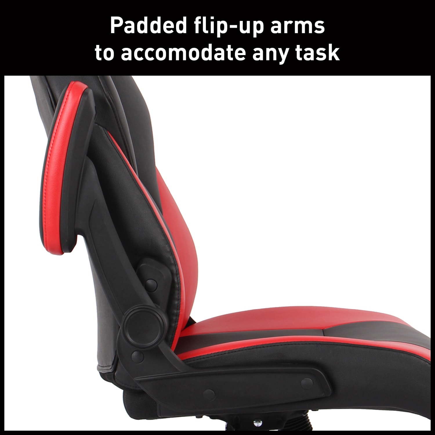 RS Gaming RGX Faux Leather High Back Gaming Office Chair BlackRed BIFMA Compliant PopularChairscom