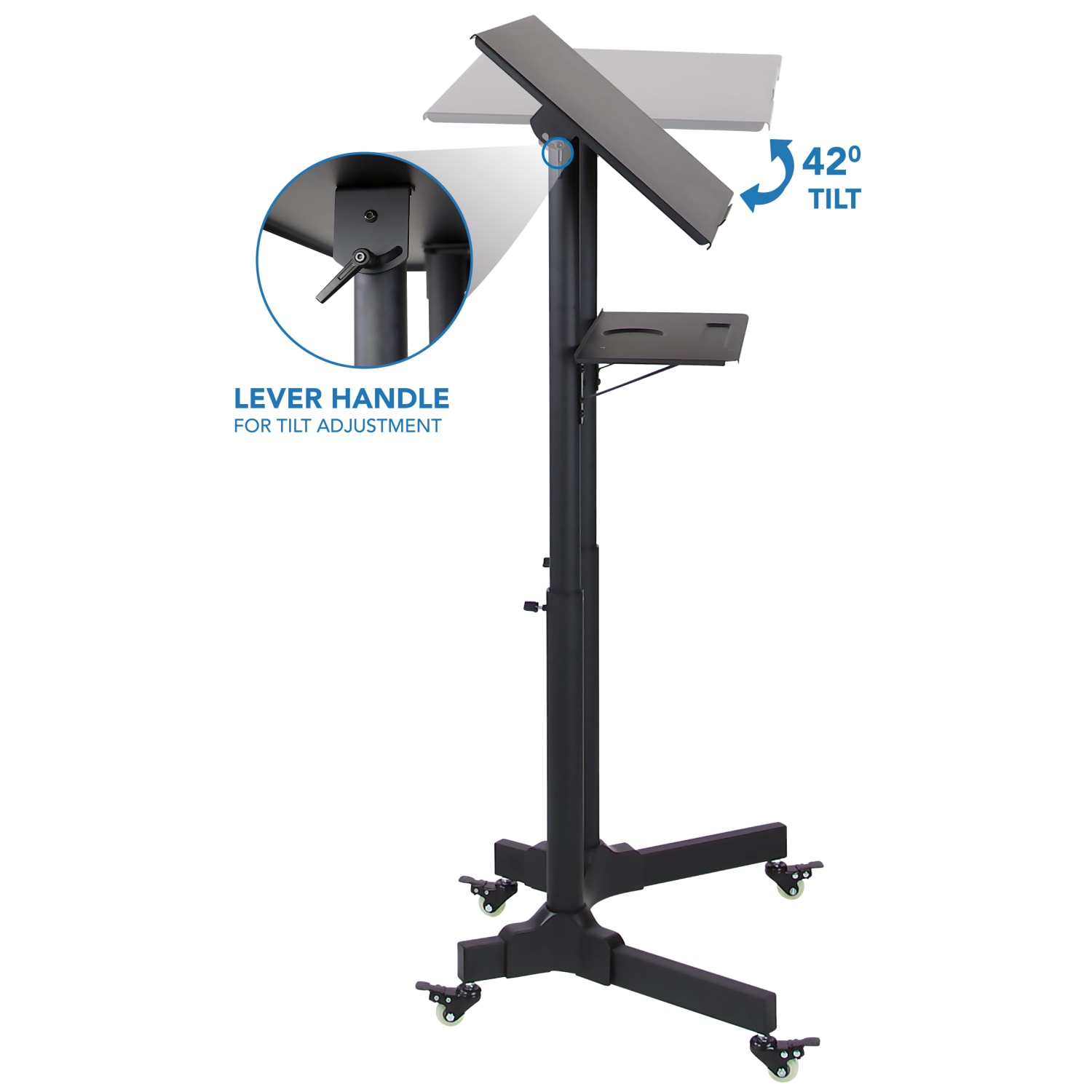 Mount-It! Portable Presentation Lectern, 48.75inH x 25.5inW x 17inD, Black - Image 5