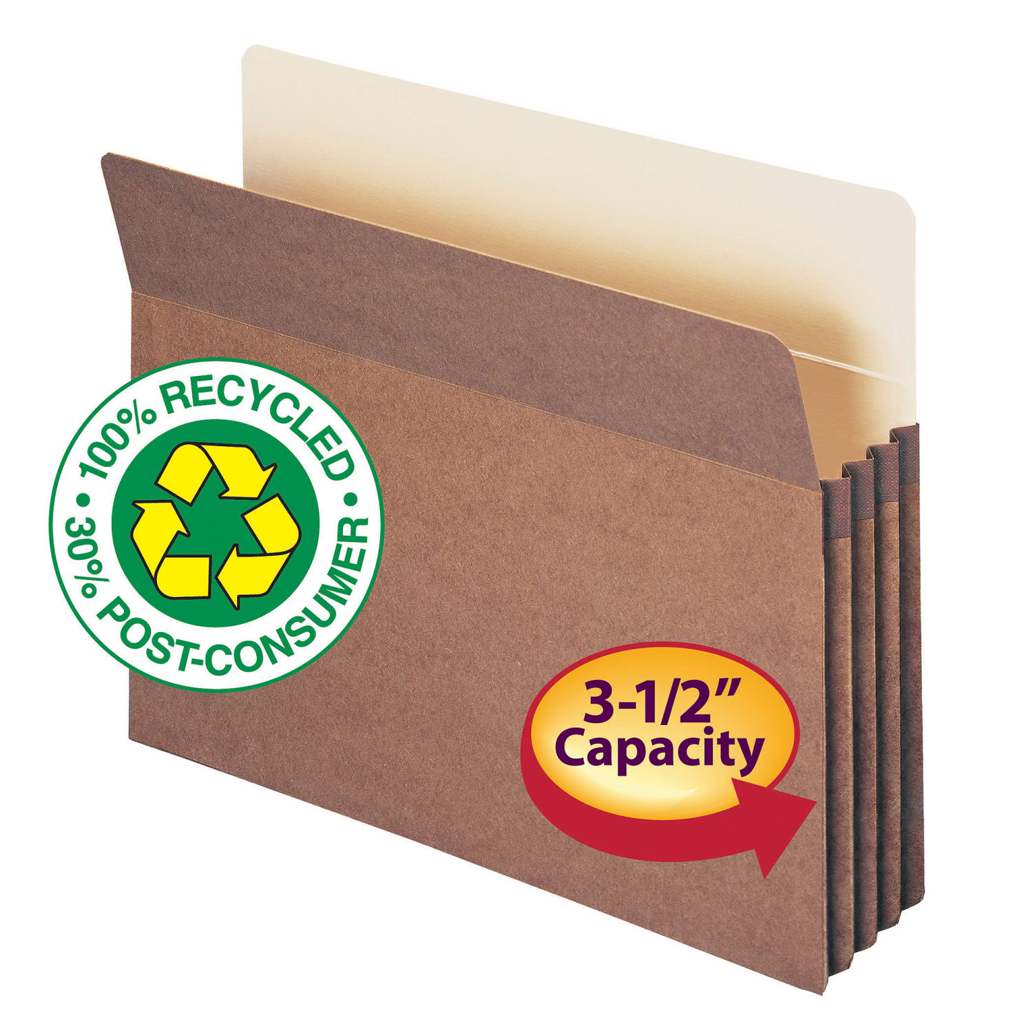 Smead Expanding File Pocket. Legal Size, 3 1/2in Expansion, 30% Recycled, Redrope, Box Of 25 - Image 3