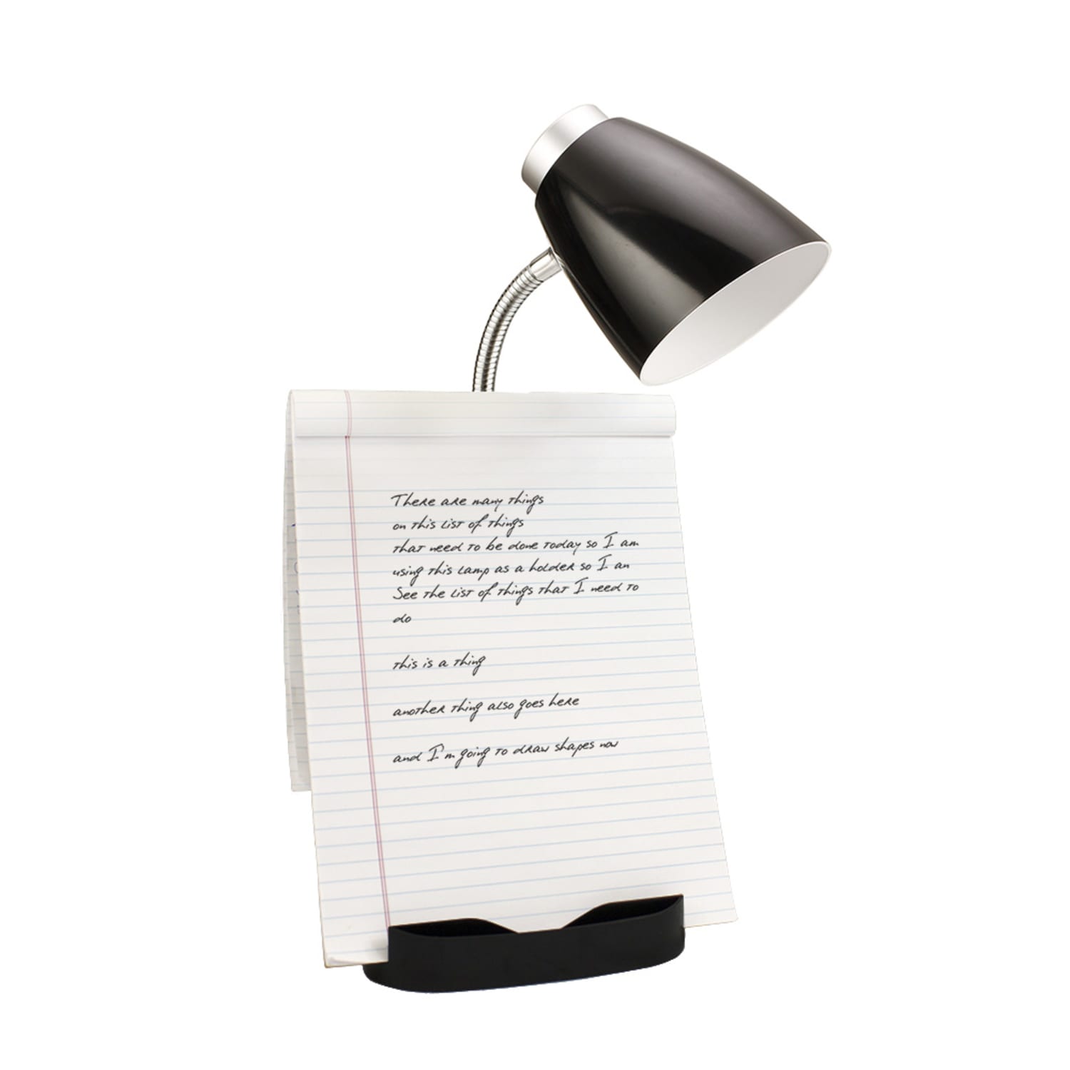 LimeLights Gooseneck Organizer Desk Lamp, Adjustable Height, Black - Image 5