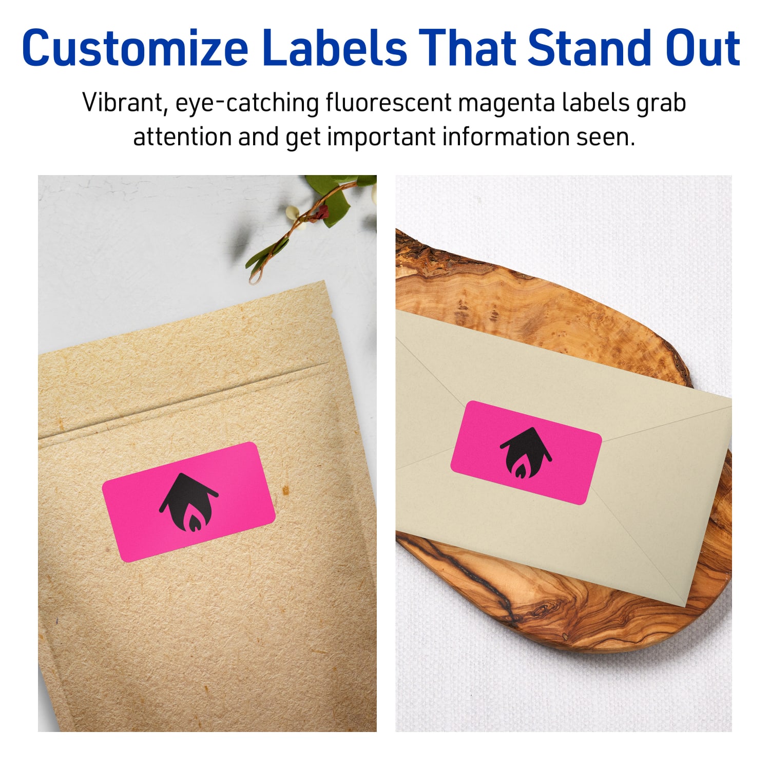 Avery Printable Labels With Sure Feed Technology, 94214-NMP20, Rectangle, 5/8in x 3in, Matte Neon Magenta, Pack of 640 - Image 4