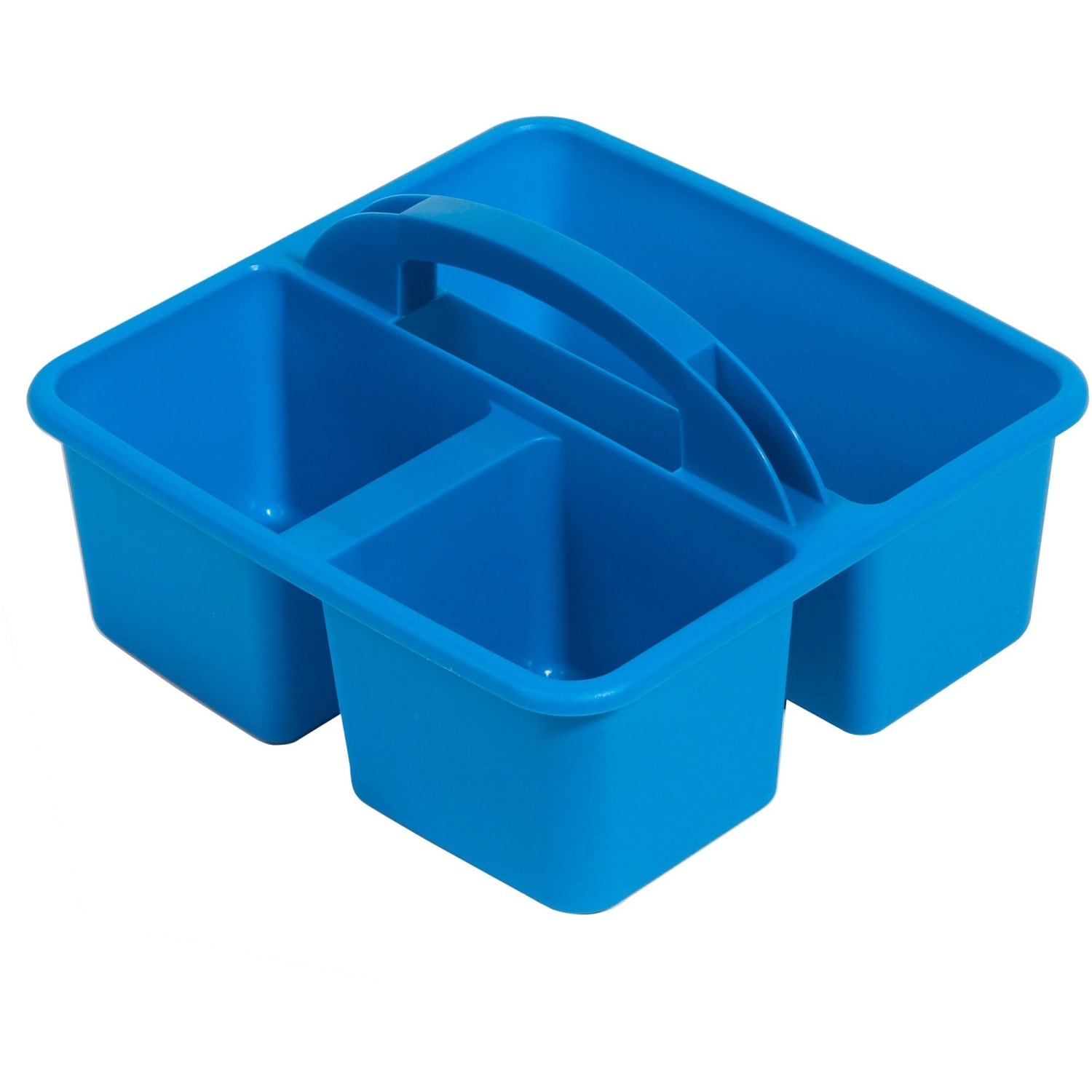 Deflecto Antimicrobial Kids Storage Caddy - 3 Compartment(s) - 5.34in Height x 9.37in Width x 9.32in Depth - Antimicrobial, Lightweight, Portable, Mold Resistant, Mildew Resistant, Durable, Washable, Stackable - Blue - Polypropylene - 1 Each