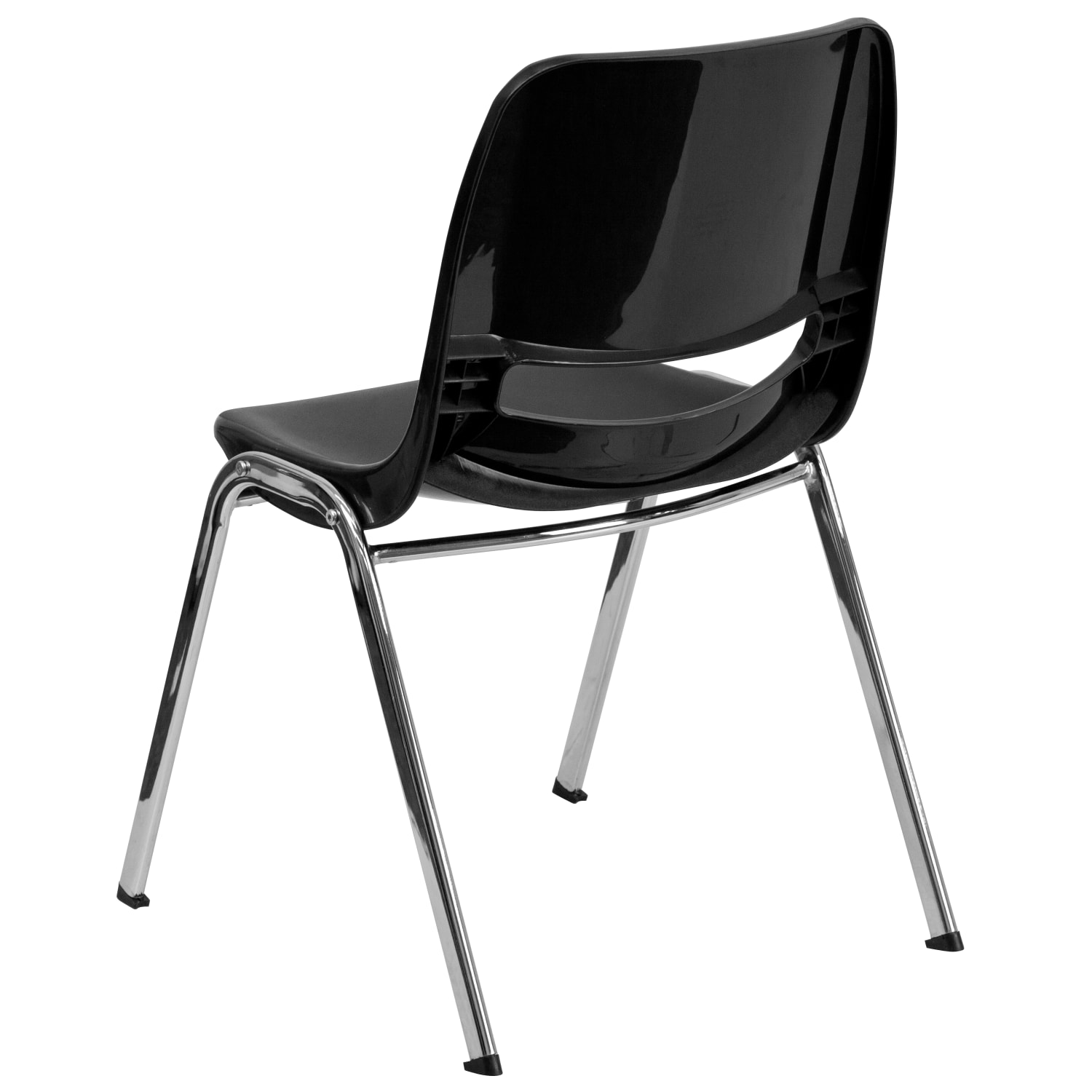 Flash Furniture HERCULES 880 lb Capacity Ergonomic Shell Stack Chair 18ftH Seat BlackChrome PopularChairscom