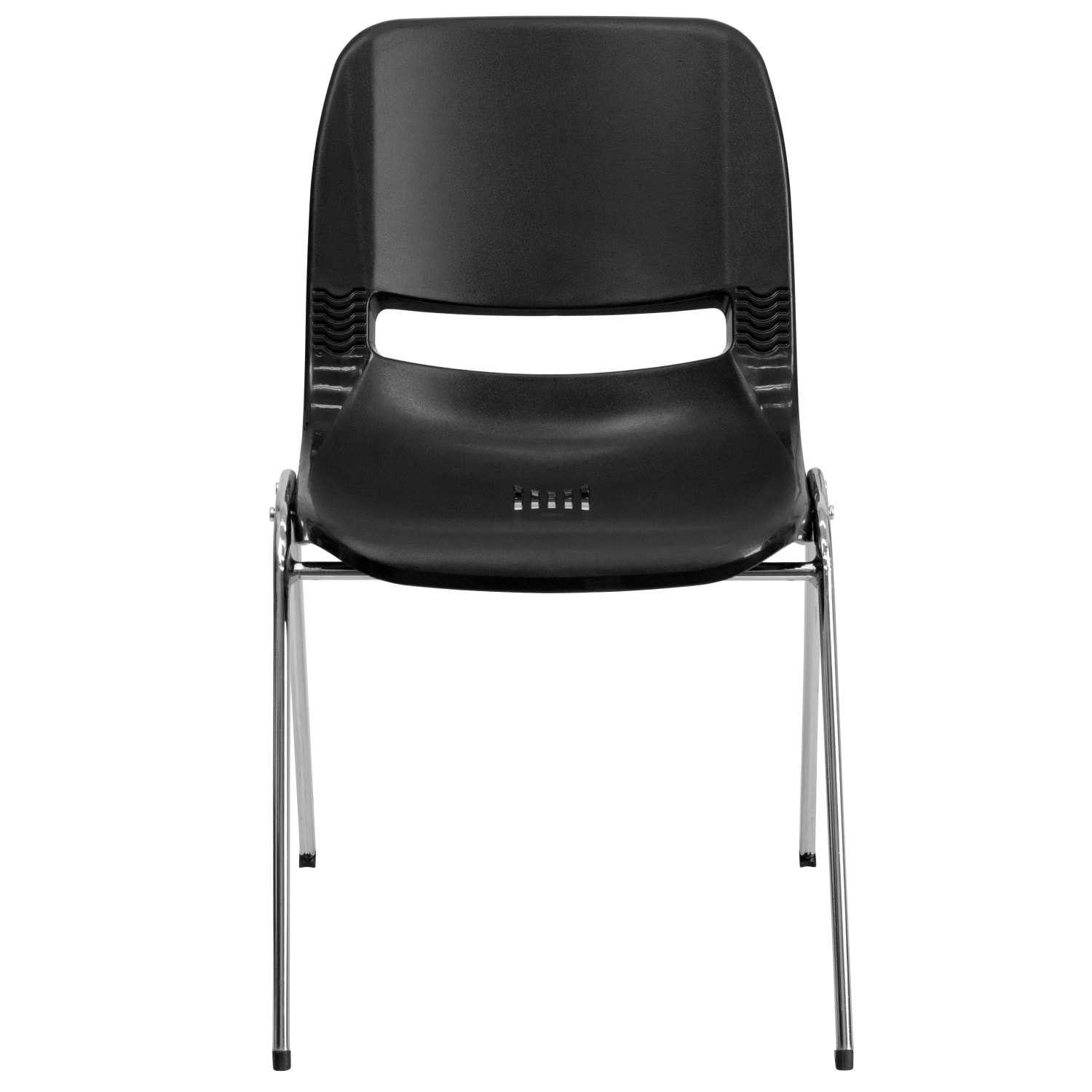 Flash Furniture HERCULES 880 lb Capacity Ergonomic Shell Stack Chair 18ftH Seat BlackChrome PopularChairscom