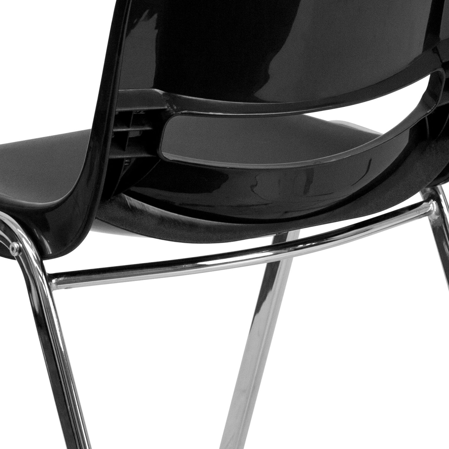Flash Furniture HERCULES 880 lb Capacity Ergonomic Shell Stack Chair 18ftH Seat BlackChrome PopularChairscom