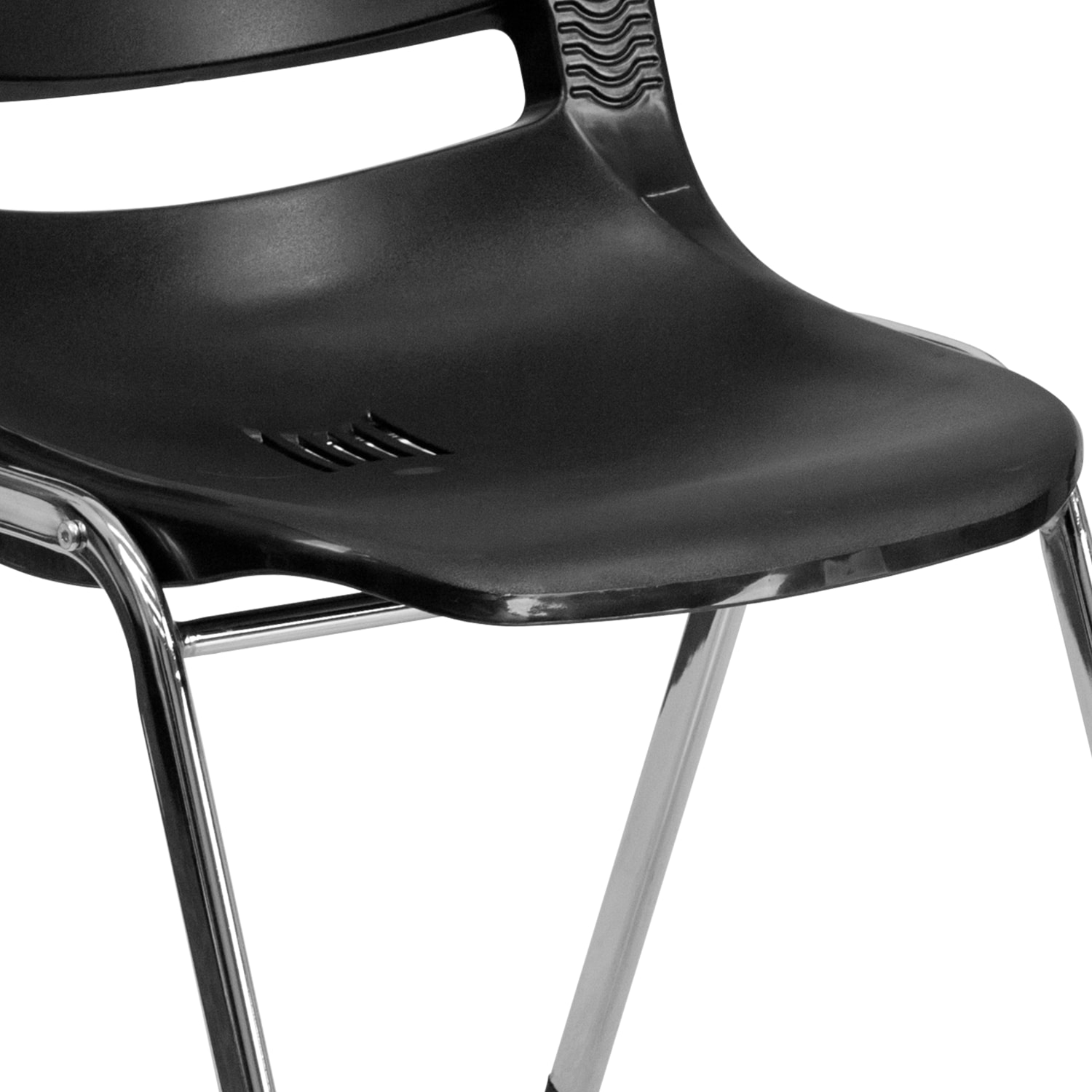 Flash Furniture HERCULES 880 lb Capacity Ergonomic Shell Stack Chair 18ftH Seat BlackChrome PopularChairscom