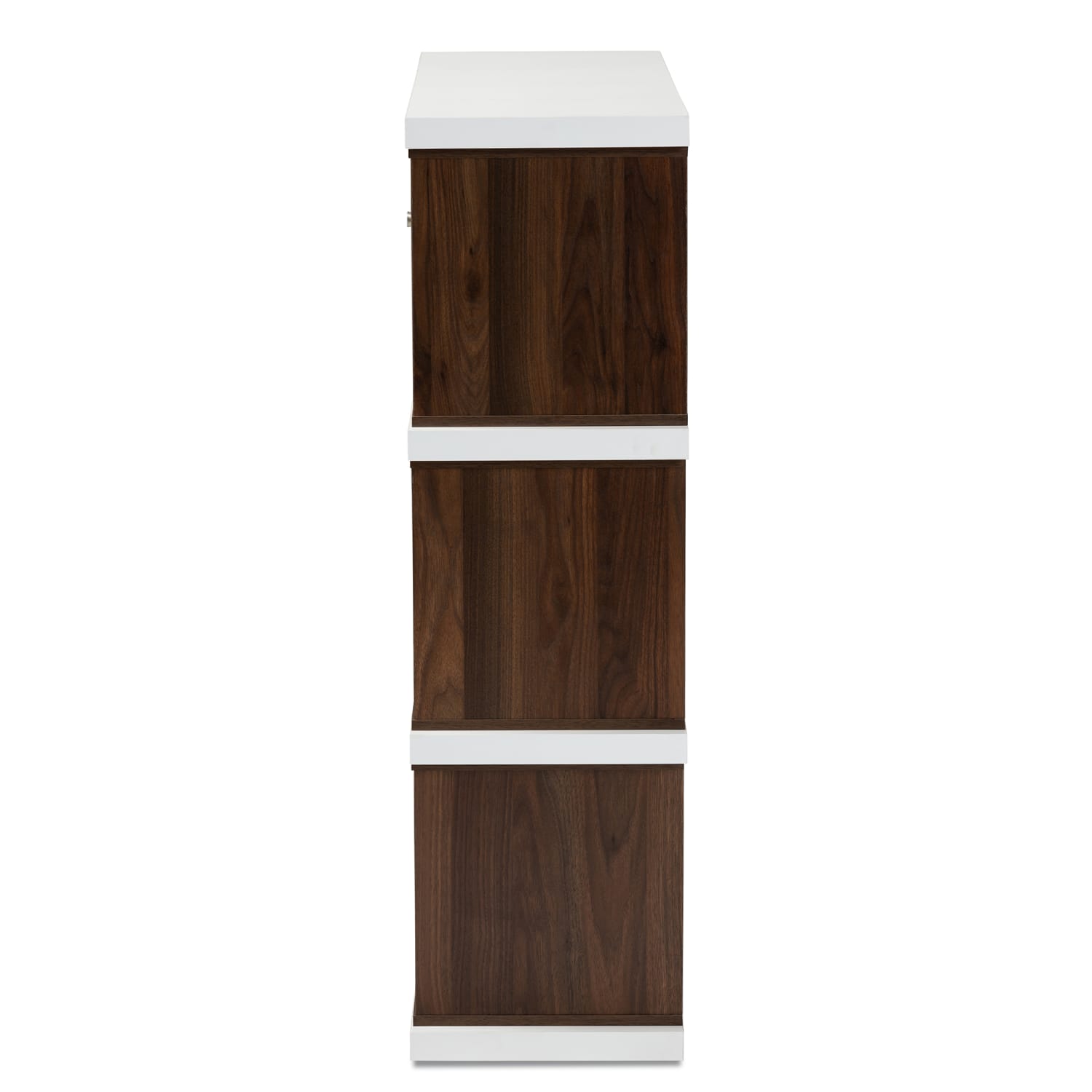 Baxton Studio 40inH Modern 2-Tone 2-Drawer Bookcase, White/Walnut - Image 5