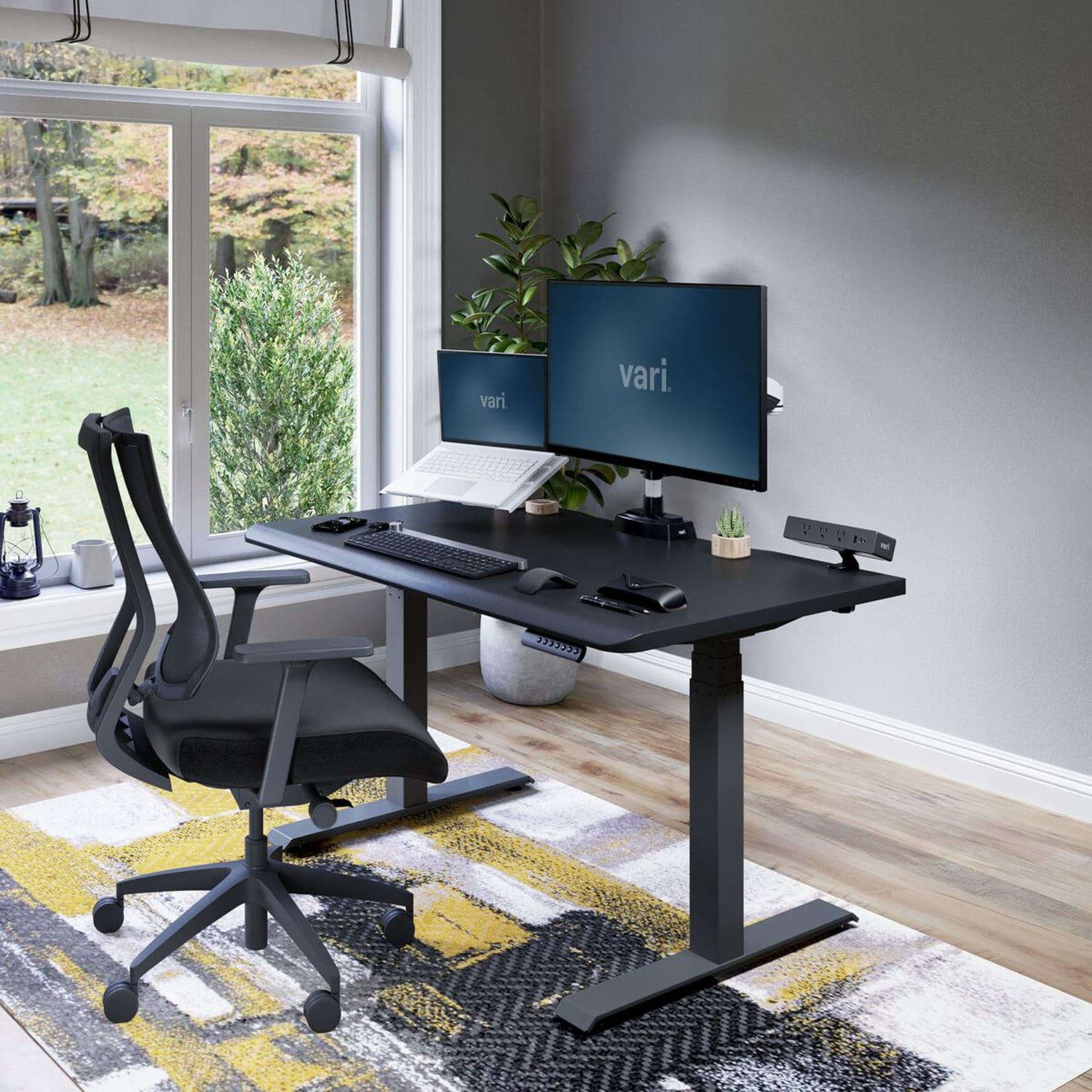 VARI Electric Standing Desk With ComfortEdge, 48inW, Black - Image 3
