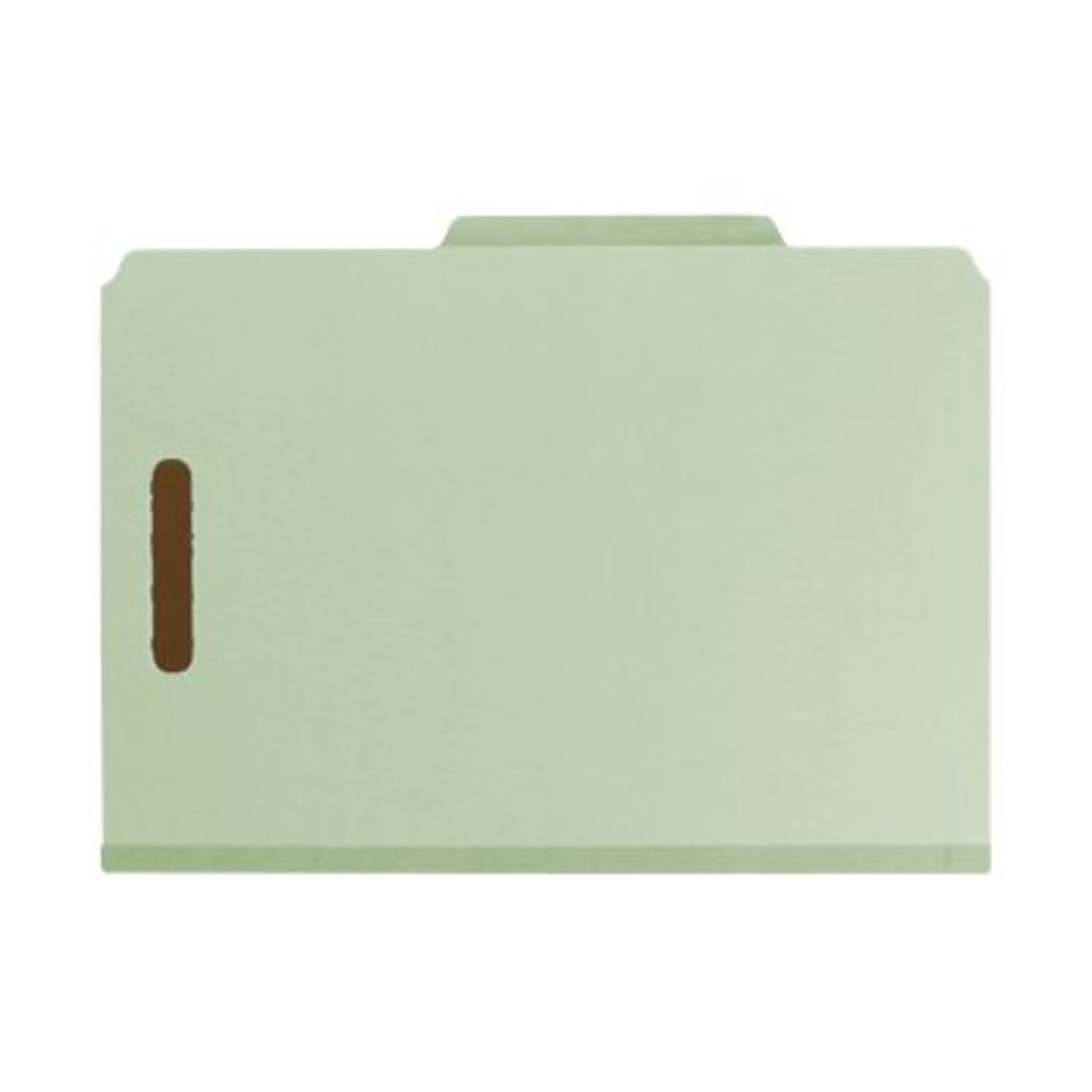 Smead Pressboard Classification Folders, 1 Divider, Legal Size, 100% Recycled, Gray/Green, Box Of 10 - Image 4