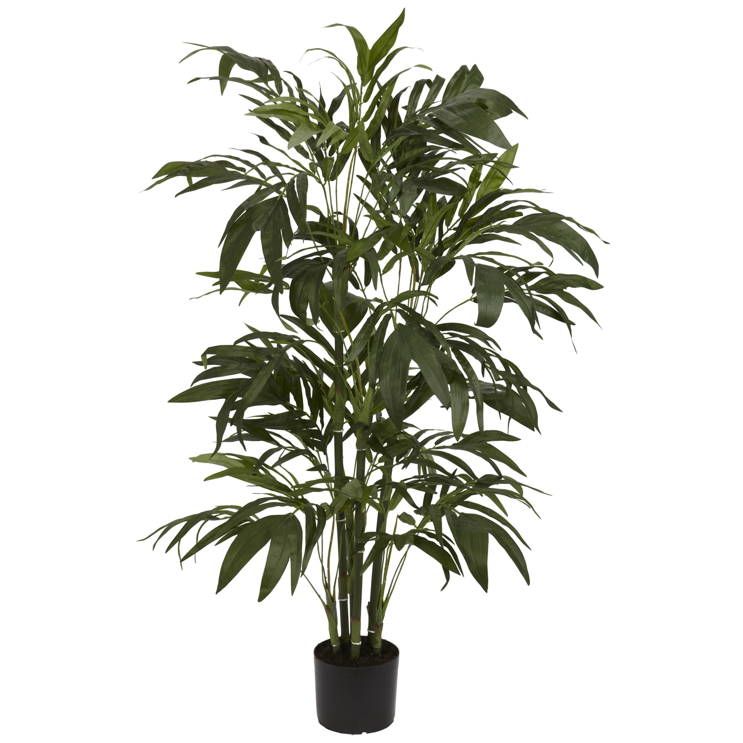 Nearly Natural 4ftH Silk Bamboo Palm Tree With Pot