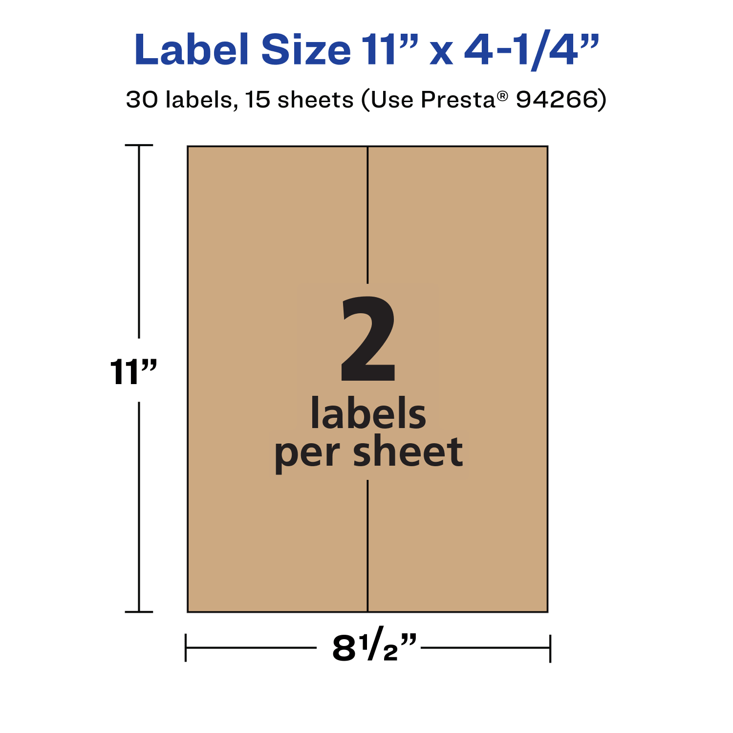 Avery Kraft Permanent Labels, 94266-KMP15, Rectangle, 11in x 4-1/4in, Brown, Pack Of 30 - Image 5