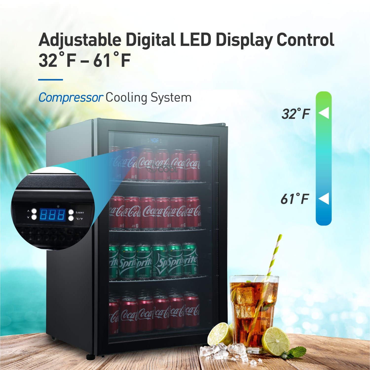 Commercial Cool 4.4 Cu. Ft. Beverage Cooler, Black - Image 4