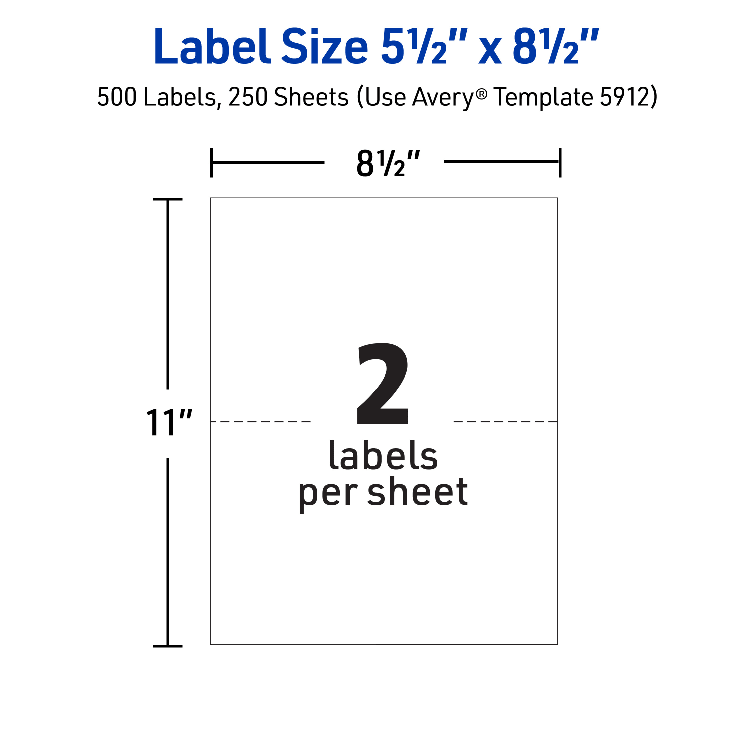 Avery Permanent Shipping Labels With TrueBlock Technology, 5912, 5 1/2in x 8 1/2in, White, Box Of 500 - Image 6