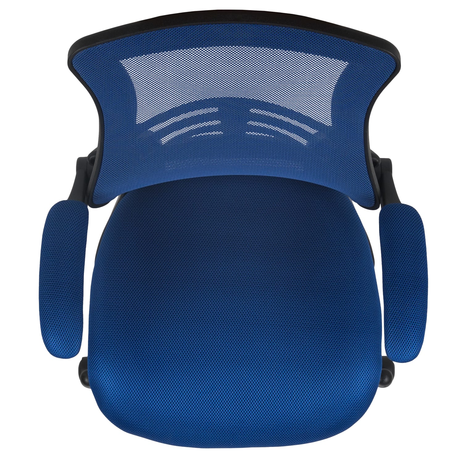 Flash Furniture Mesh Mid Back Swivel Task Chair With Flip Up Arms BlueBlack PopularChairscom
