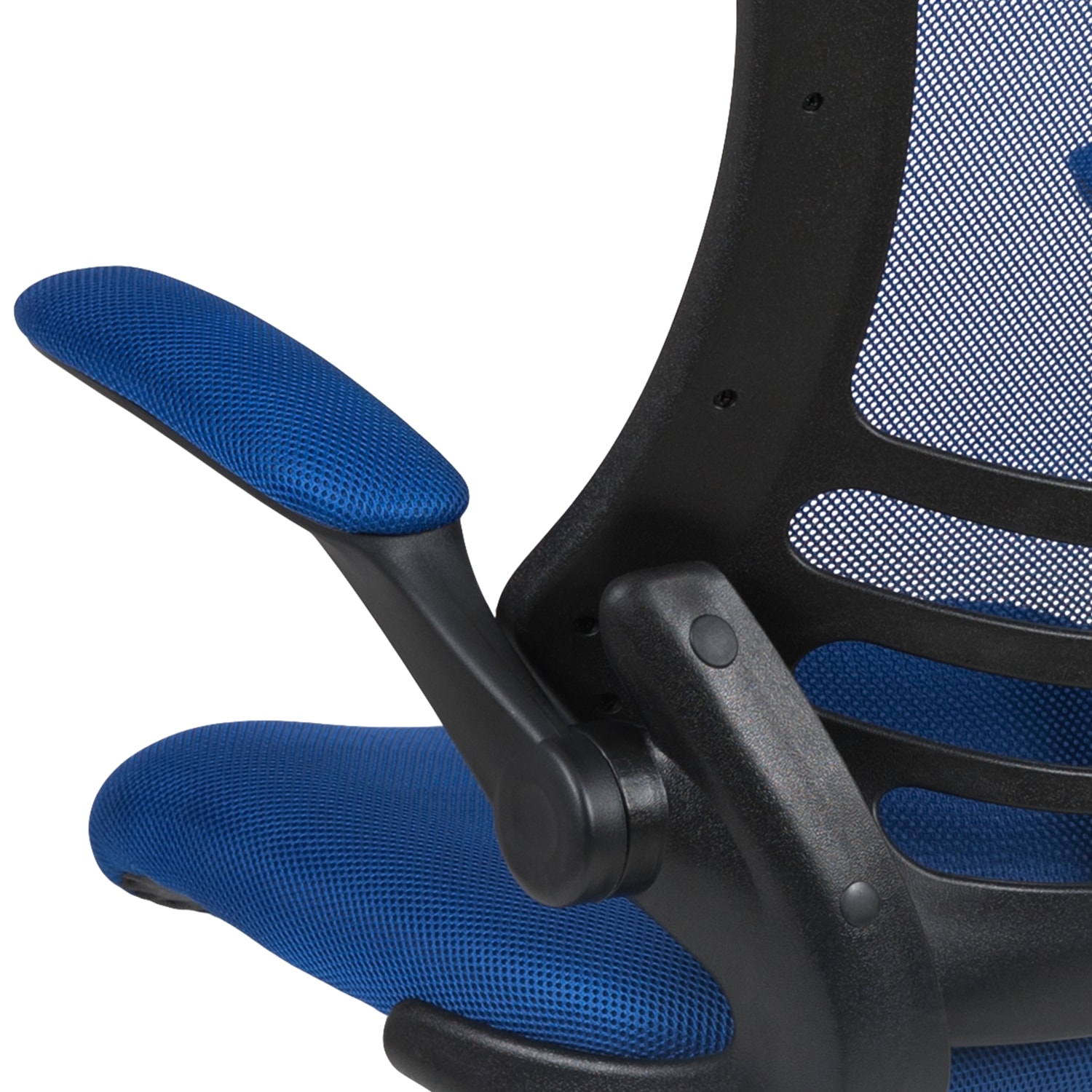 Flash Furniture Mesh Mid Back Swivel Task Chair With Flip Up Arms BlueBlack PopularChairscom