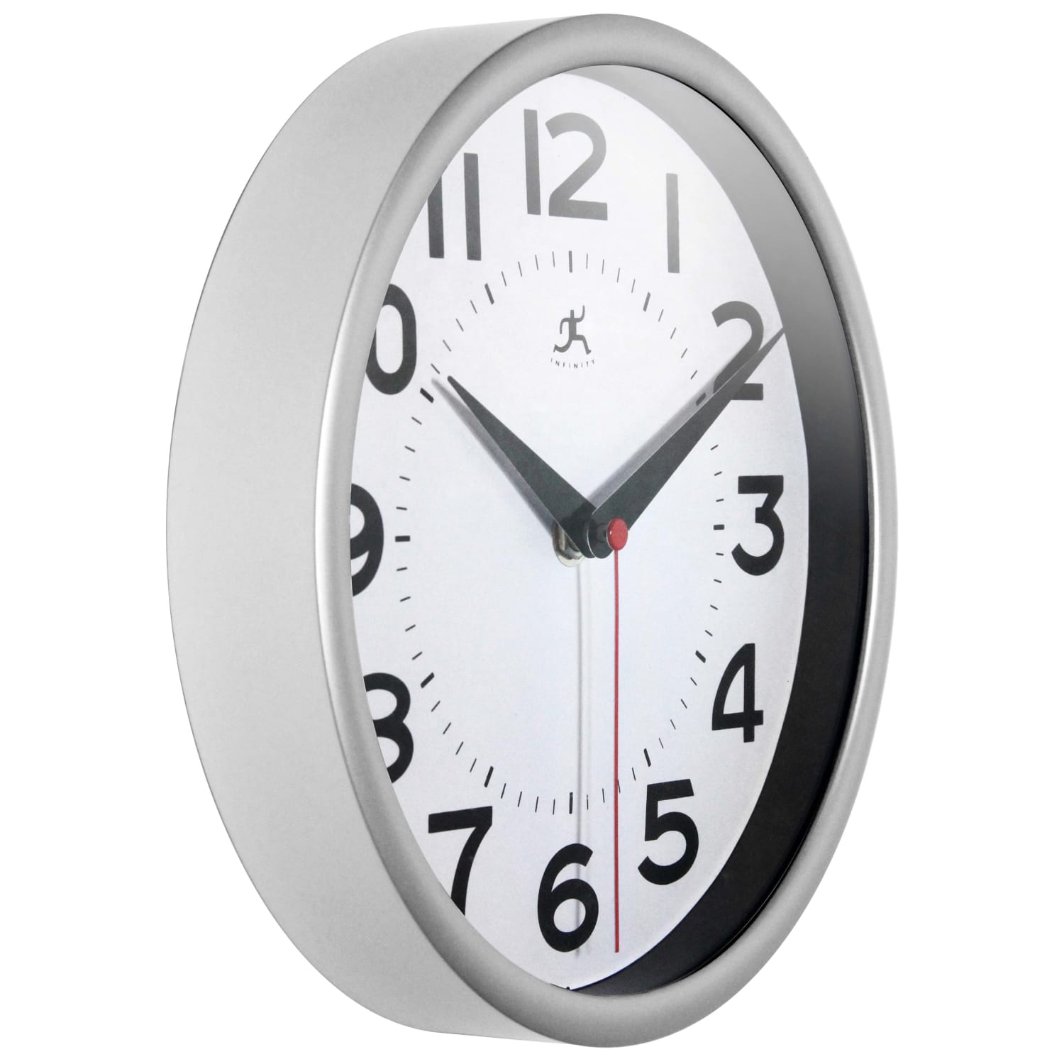 Infinity Instruments Metro Round Wall Clock, 9in, Silver - Image 3