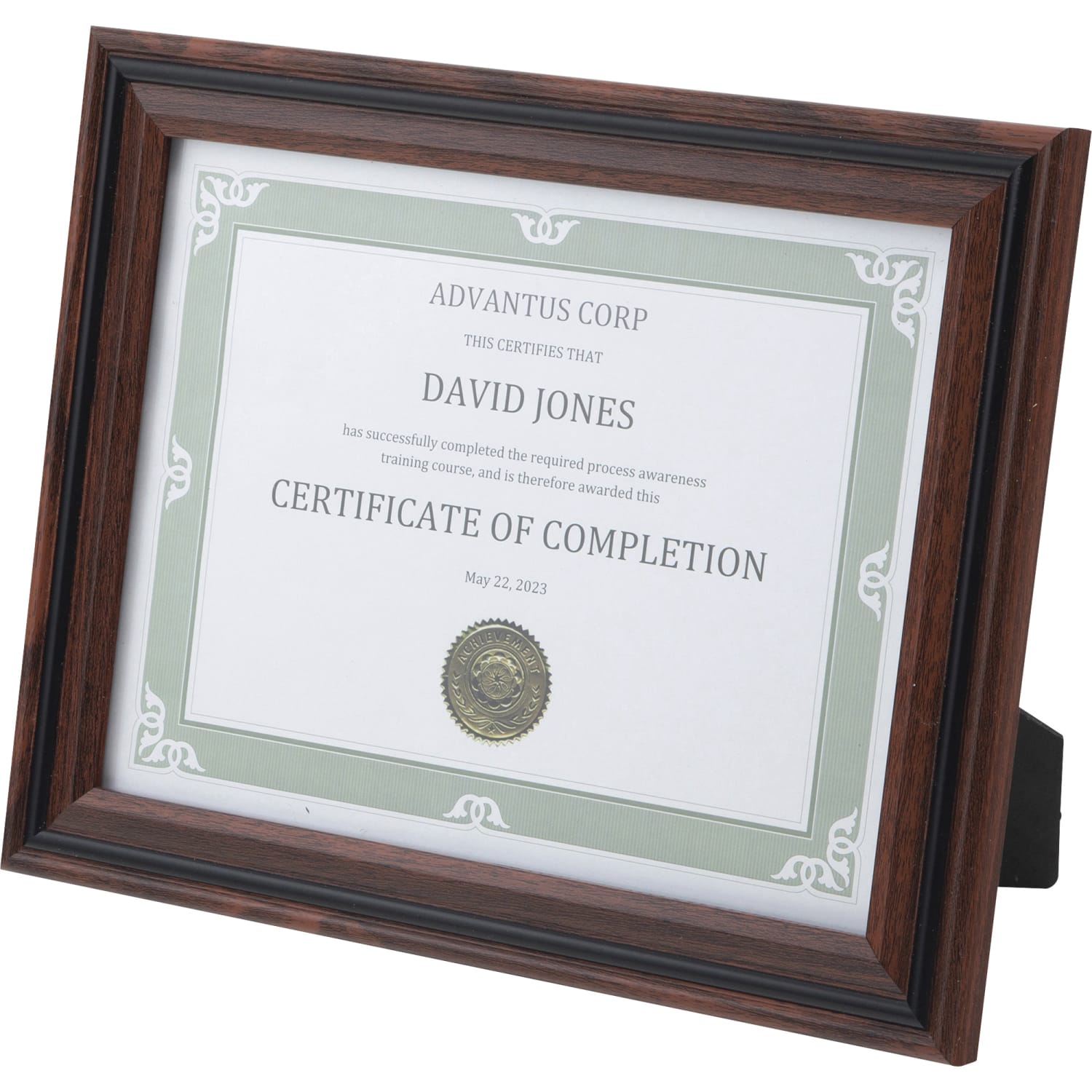 Advantus Certificate Frame - 8.50in x 11in Frame Size - Desktop - Vertical, Horizontal - Dust Resistant, Debris Resistant - Rosewood - 1 Each - Image 4