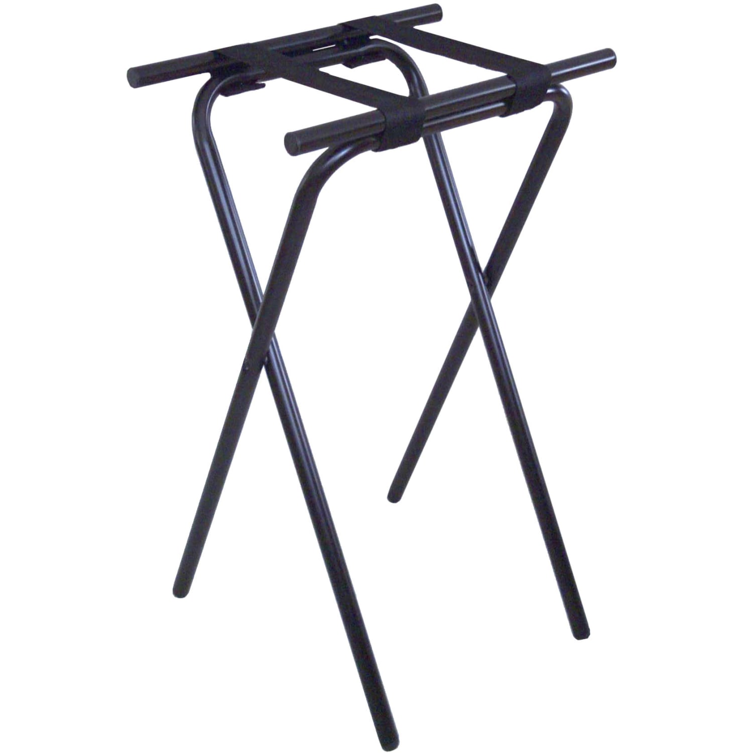 CSL Deluxe Steel Tray Stand, 31inH x 19inW x 15inD, Black/Black Straps