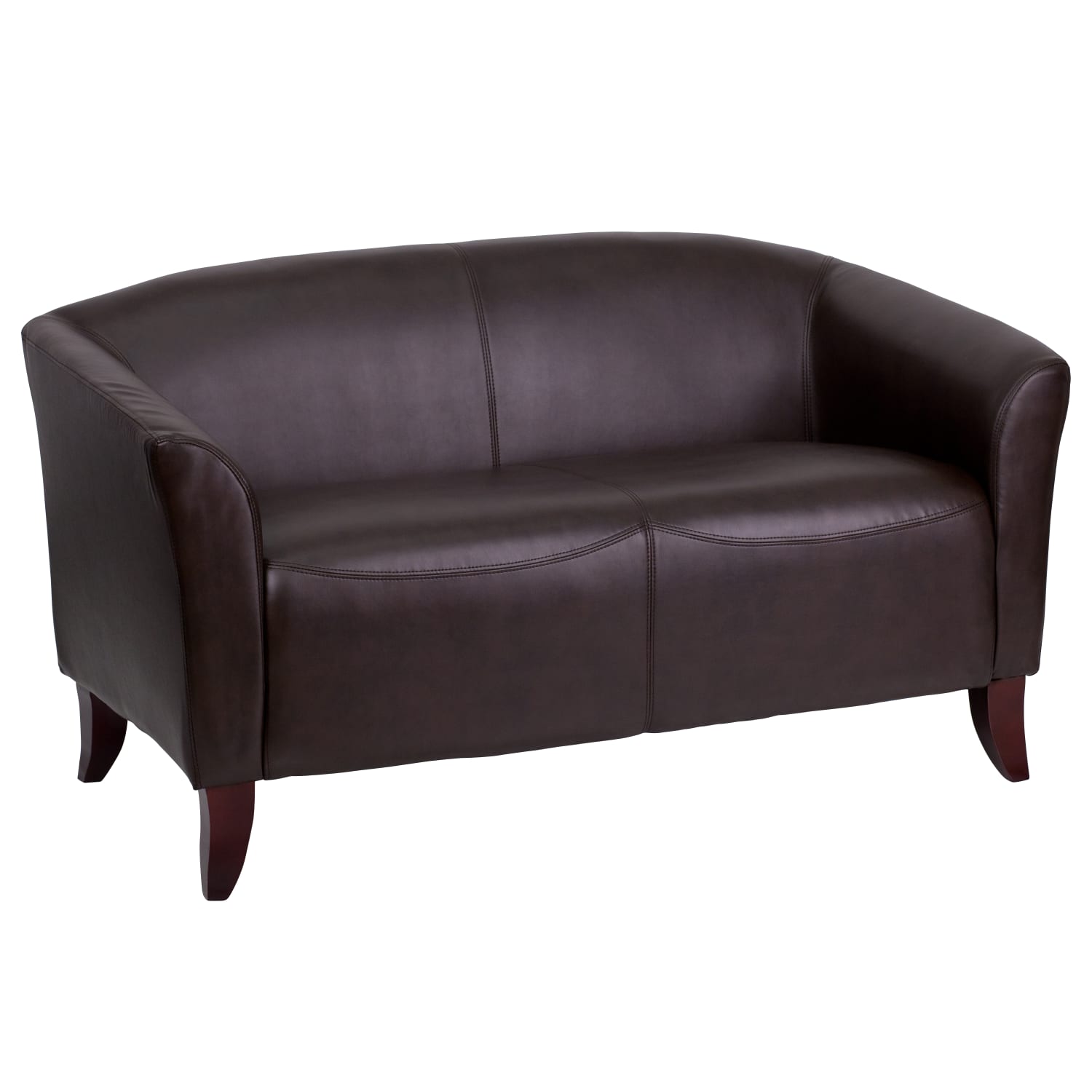 Flash Furniture Hercules Imperial LeatherSoft Faux Leather Loveseat, Brown - Image 3