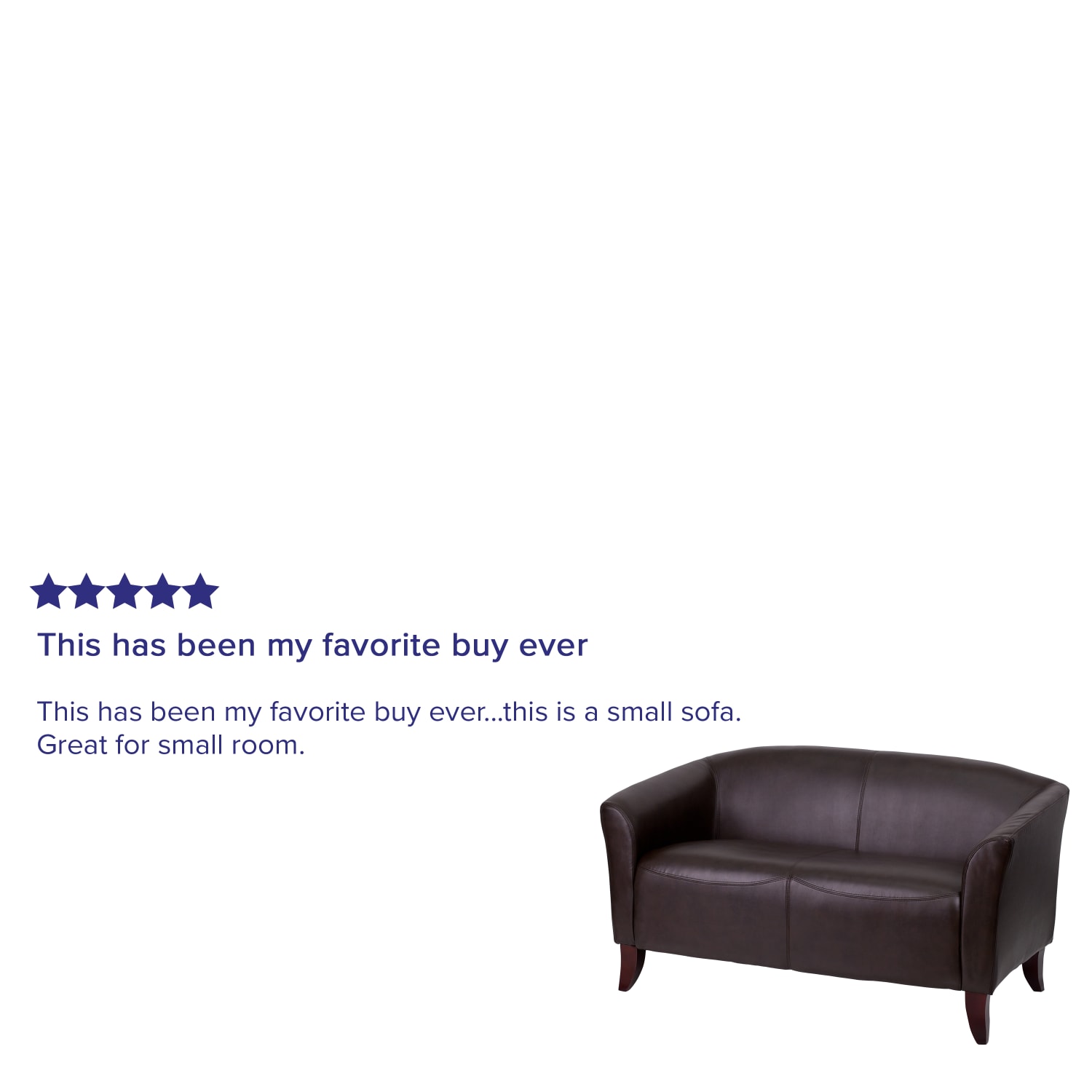 Flash Furniture Hercules Imperial LeatherSoft Faux Leather Loveseat, Brown - Image 5