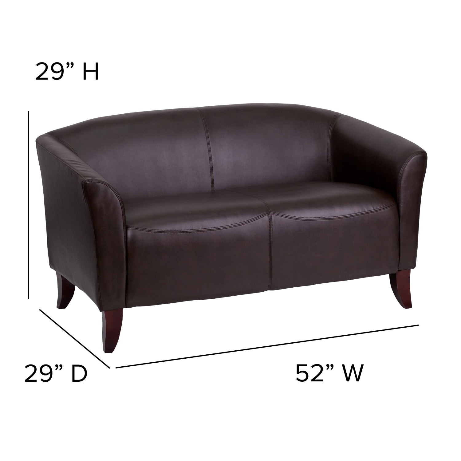 Flash Furniture Hercules Imperial LeatherSoft Faux Leather Loveseat, Brown - Image 7