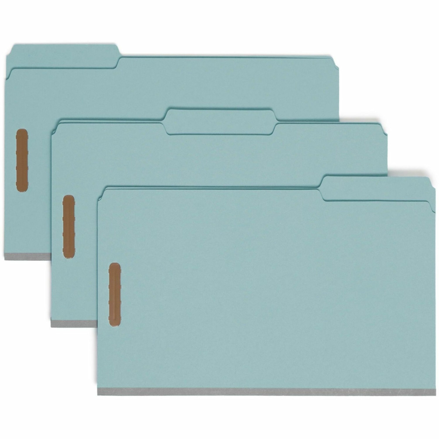 Smead Pressboard Fastener Folders, 1in Expansion, 8 1/2in x 14in, Legal, 100% Recycled, Blue, Box of 25