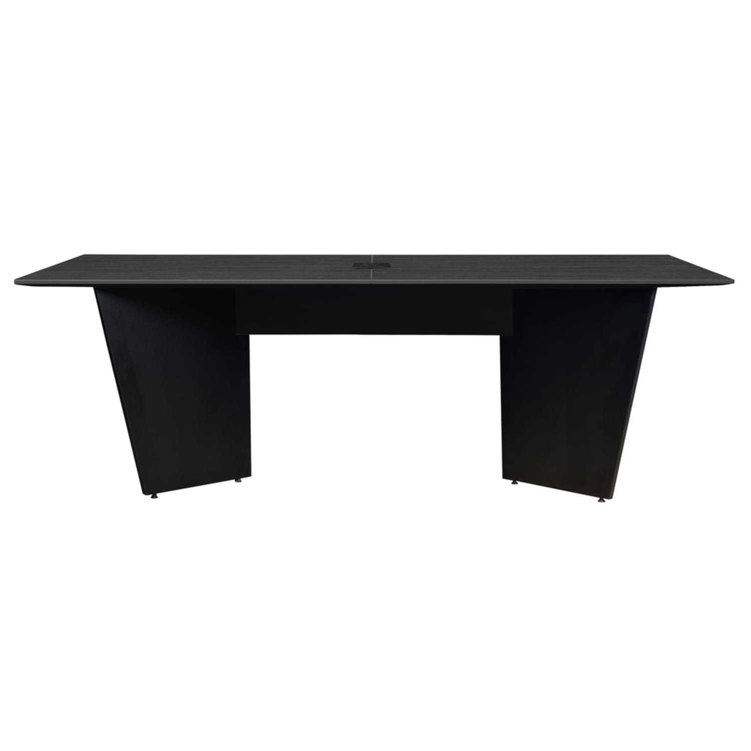 Regency Array Melamine Oval Conference Table, 29inH x 96inW x 48inD, Ash Gray/Black - Image 5