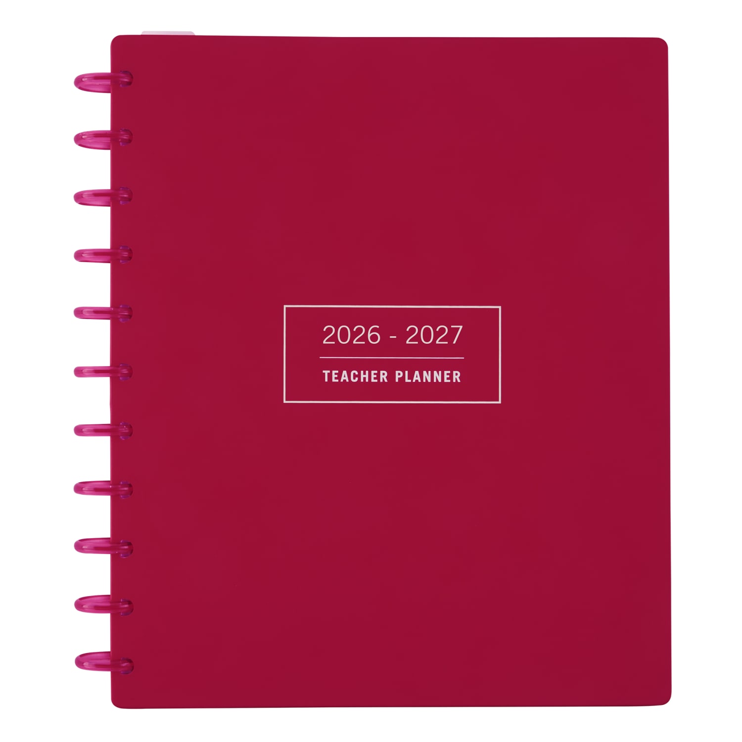 2026-2027 TUL Discbound Monthly Teacher Planner, Letter Size, Pink, July To June