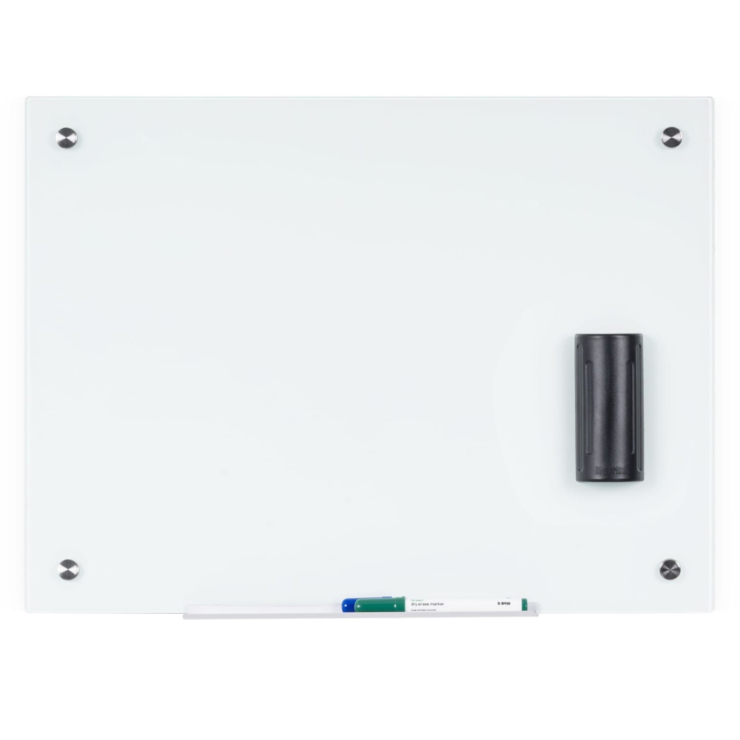 Bi-silque Magnetic Glass Dry Erase Board - 48in (4 ft) Width x 72in (6 ft) Height - White Glass Surface - Rectangle - Horizontal/Vertical - 1 Each - Image 3