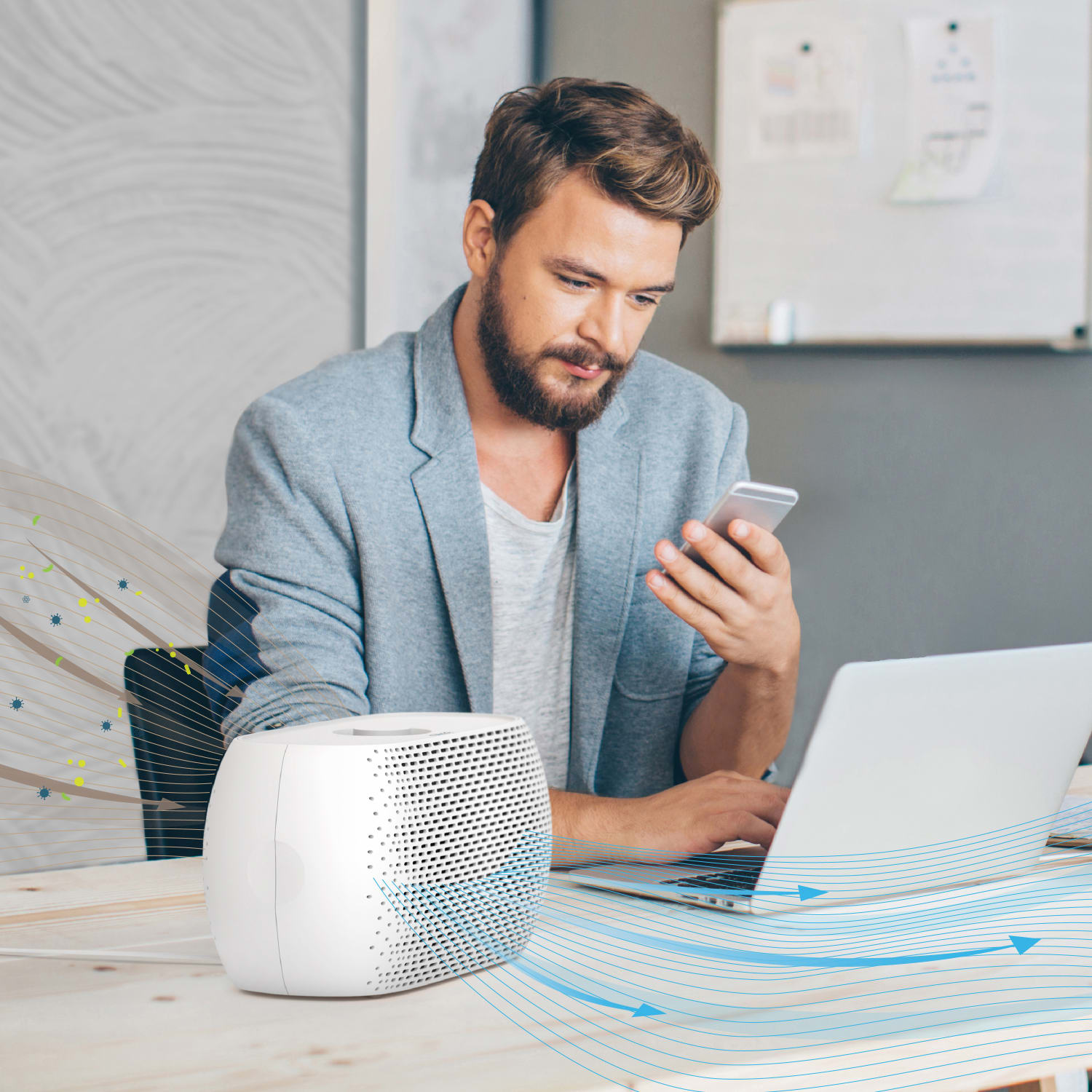 Pure Enrichment PureZone Breeze HEPA Tabletop 2-in-1 Air Purifier, 86 Sq. Ft. Coverage - Image 4