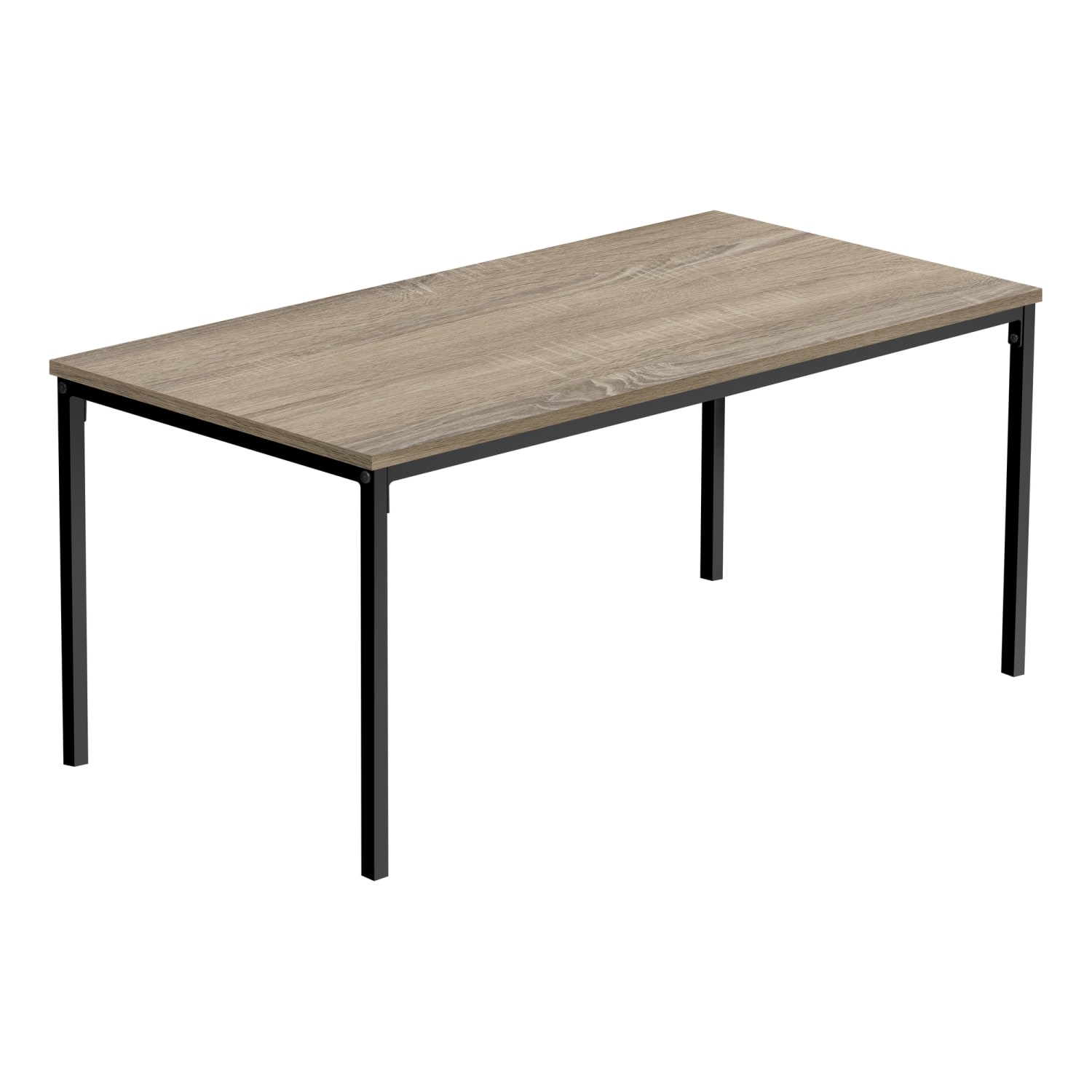 Monarch Specialties Salma Laminate/Metal Rectangular Coffee Table, 18inH x 40inW x 20inD, Brown/Black - Image 4