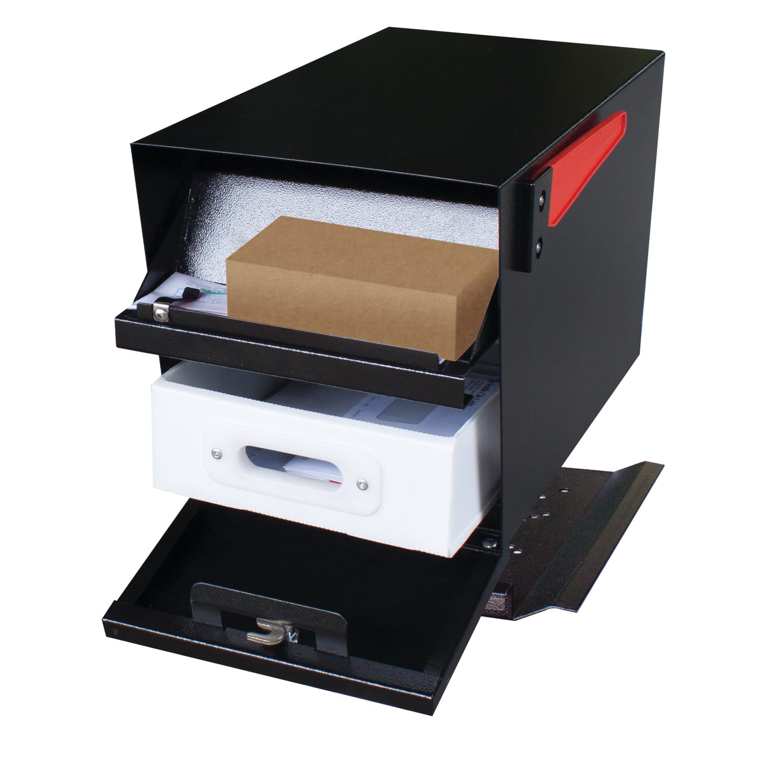 Mail Boss Mail Manager PRO Security Mailbox, 11-1/4inH x 10-3/4inW, 21inD, Black - Image 5