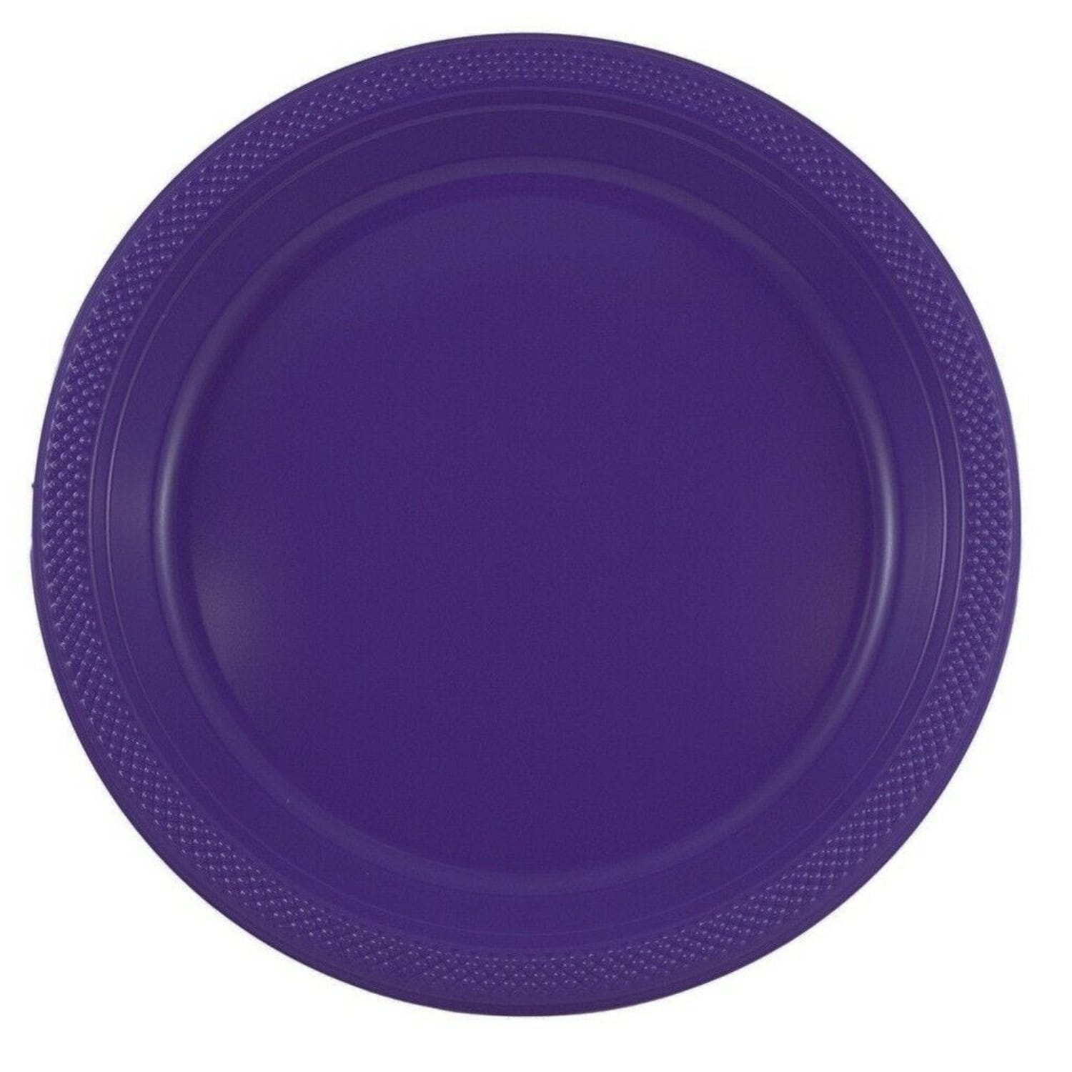 JAM PAPER Round Plastic Party Plates, Large, 10 1/4 inch, Hot Purple, 20/Pack