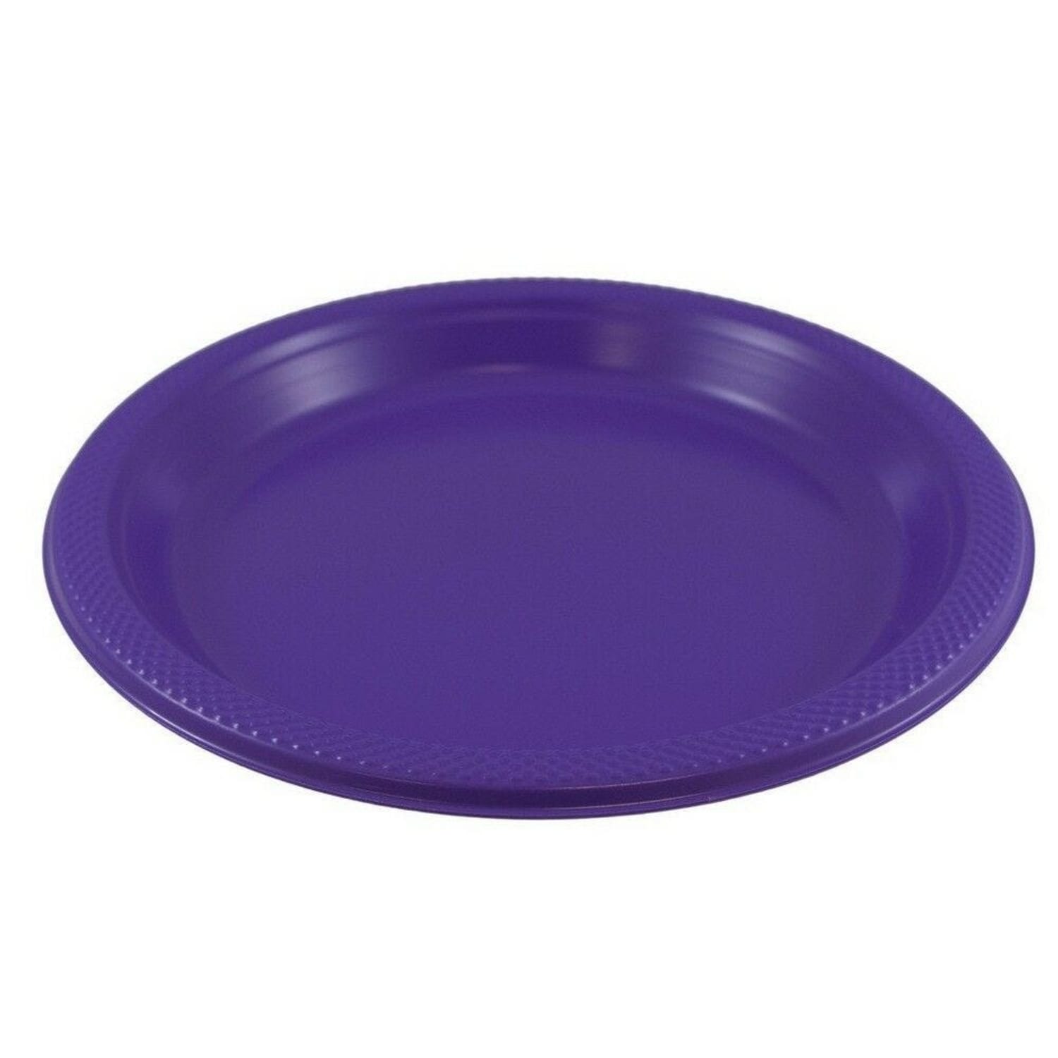 JAM PAPER Round Plastic Party Plates, Large, 10 1/4 inch, Hot Purple, 20/Pack - Image 5