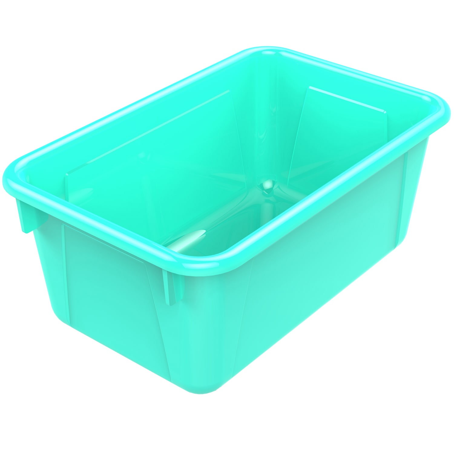 Storex Small Cubby Bins, 5-1/4inH x 8inW x 12-5/16inD, Teal, Pack Of 5 Bins - Image 3