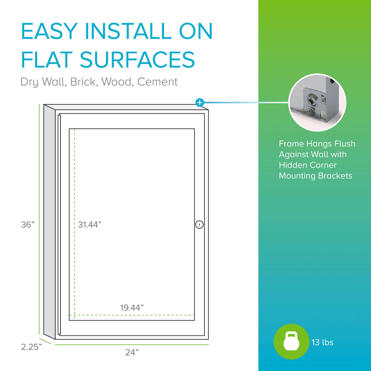 Ghent 1 Door Enclosed Vinyl Bulletin Board, Satin Aluminum Frame, 36inH x 24inW, Silver - Image 5