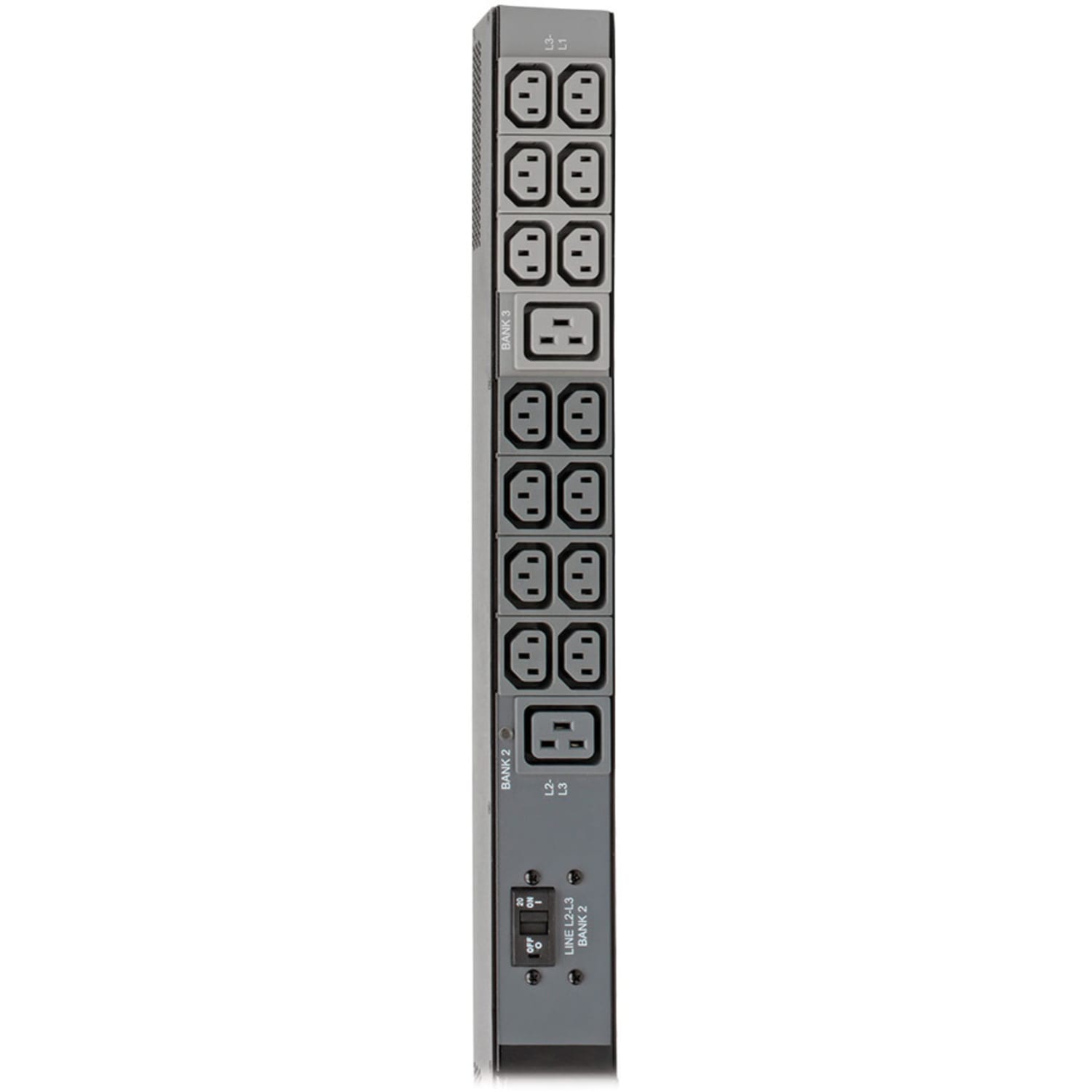Tripp Lite 14.5kW 3-Phase Monitored PDU LX Interface, 200/208/240V Outlets (42 C13/6 C19), LCD, Hubbell CS8365C, 1.8m/6 ft. Cord, 0U 1.8m/70 in., TAA - Image 5