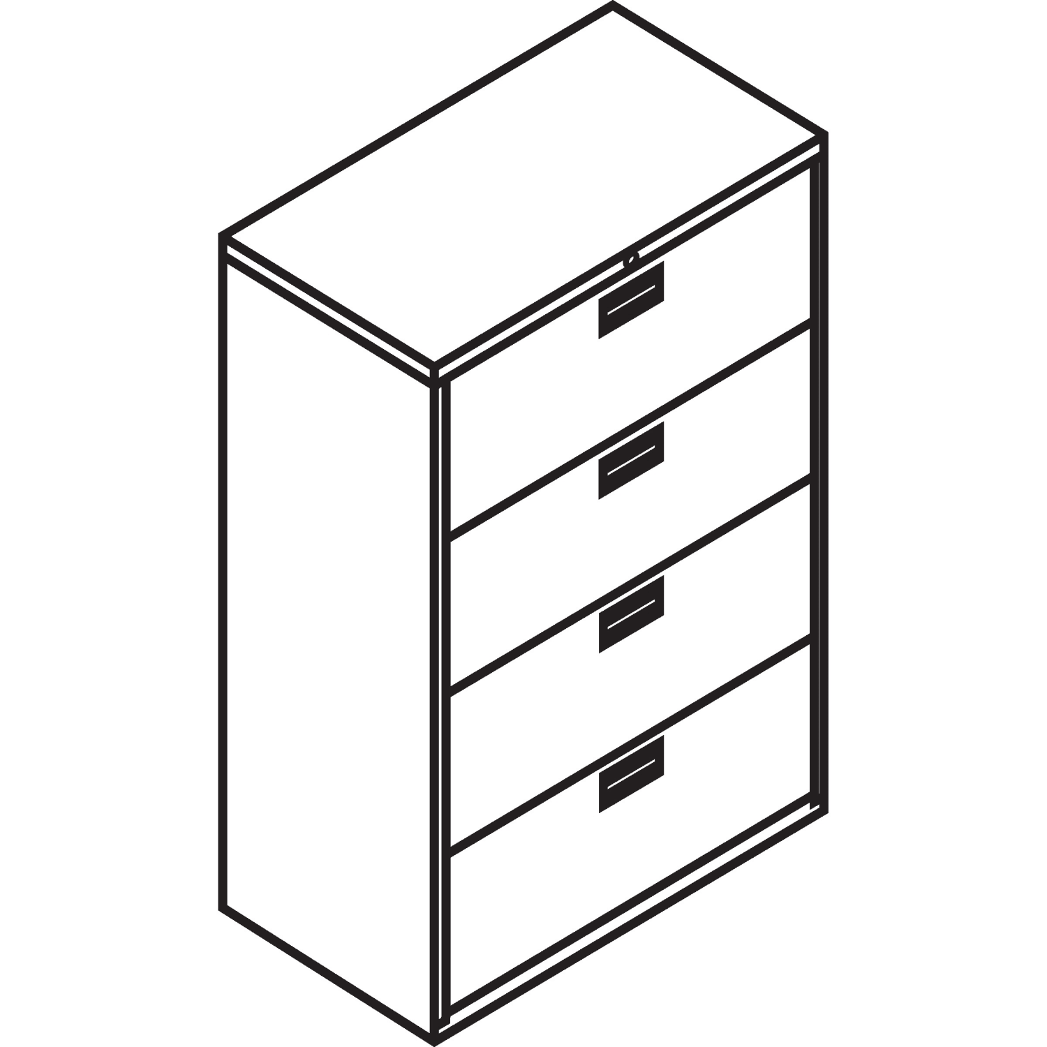 HON 600 36inW x 18inD Lateral 4-Drawer File Cabinet With Lock, Charcoal - Image 3