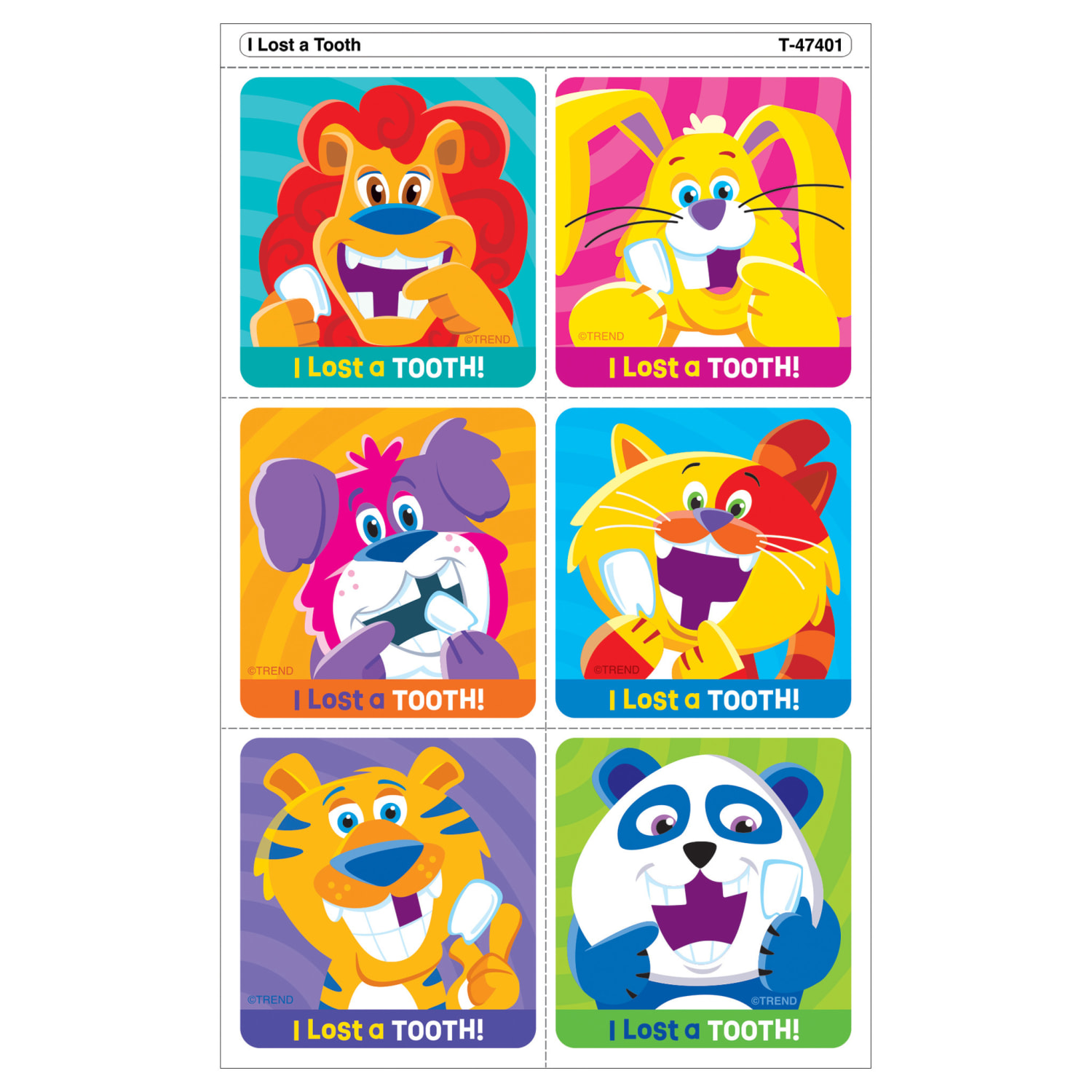 Trend Tear & Share Stickers, I Lost A Tooth, 30 Stickers Per Pack, Set Of 6 Packs - Image 4