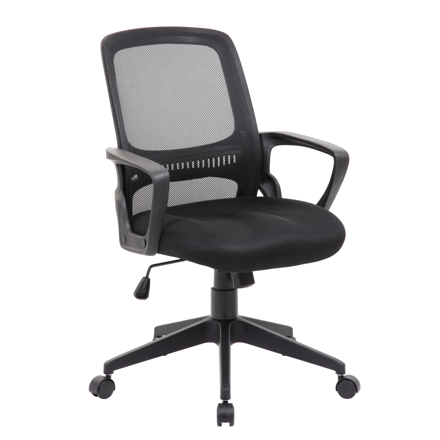 Boss Office Products Mesh Task Chair With Loop Arms, 37in-39in, Black