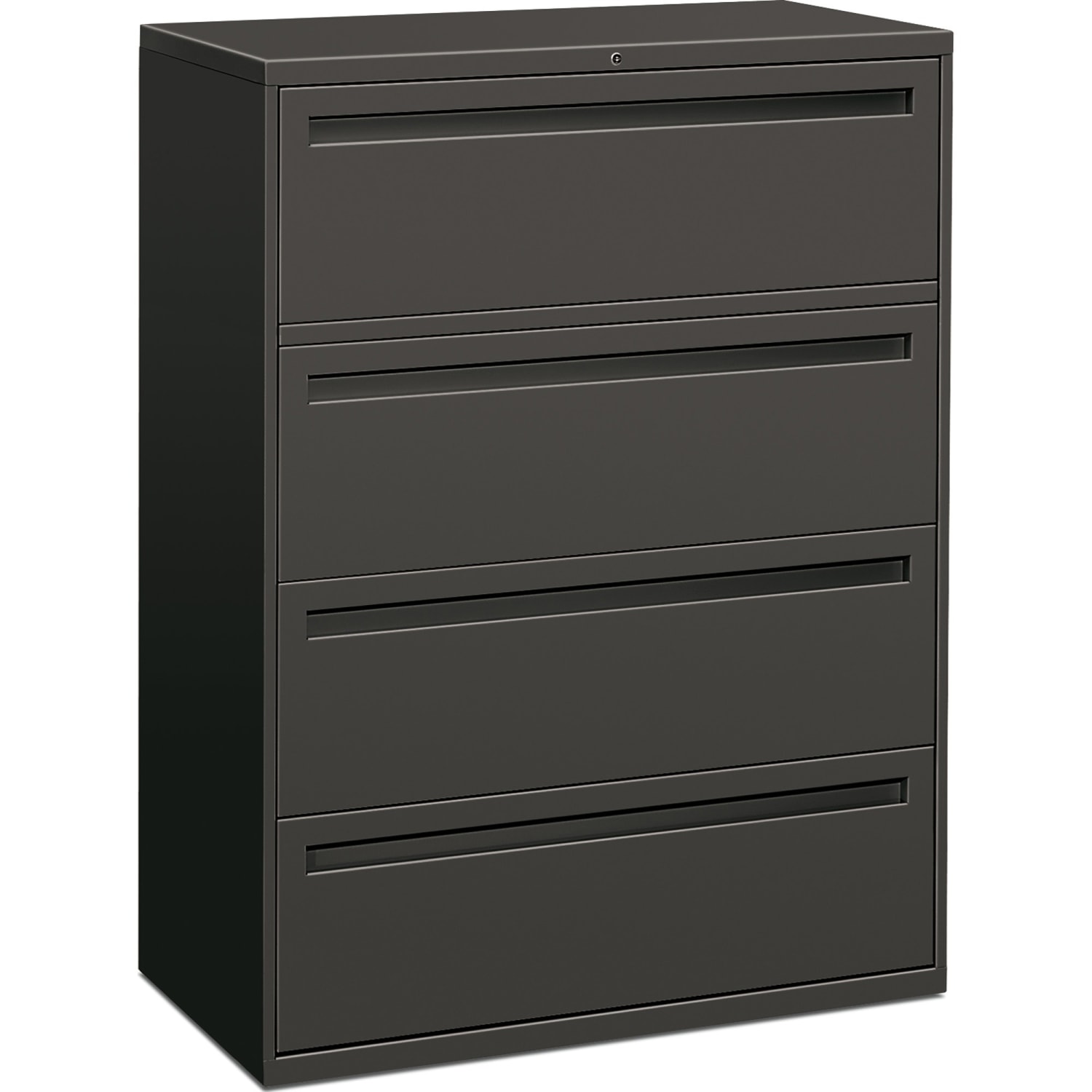 HON Brigade 700 42inW x 18inD Lateral 4-Drawer File Cabinet, Charcoal - Image 3