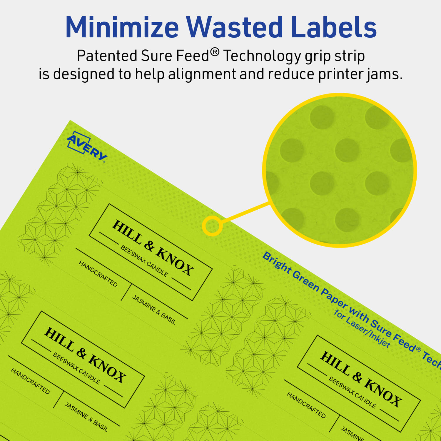 Avery Print-To-The-Edge Labels With Sure Feed Technology And Easy Peel, 94205-BGP40, Rectangle, 1-1/2in x 3-3/4in, Matte Bright Green, Pack of 400 - Image 5