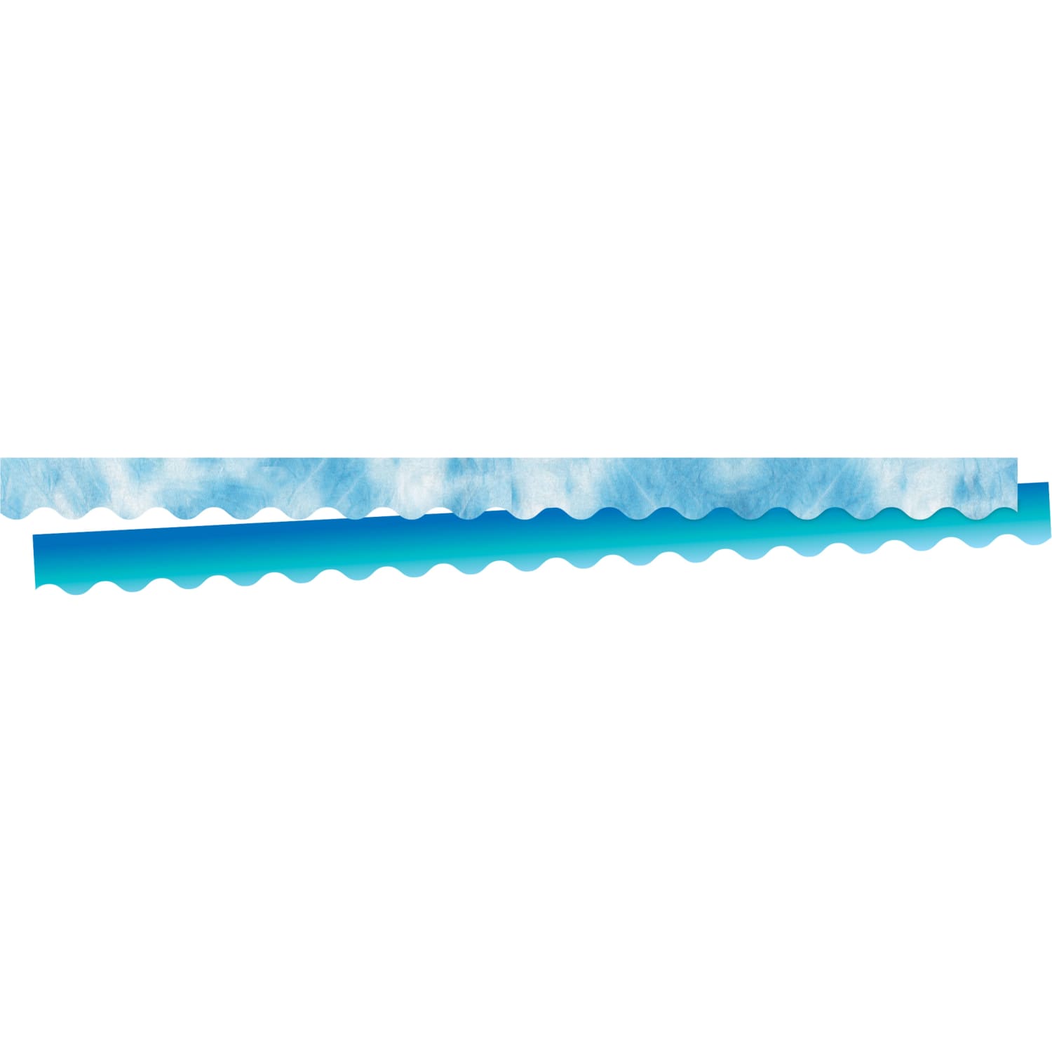 Barker Creek Double-Sided Scalloped-Edge Border Strips, Blue/Lime/Purple/Pink Tie-Dye/Ombre, 2-1/4in x 36in, Set Of 52 Strips - Image 3