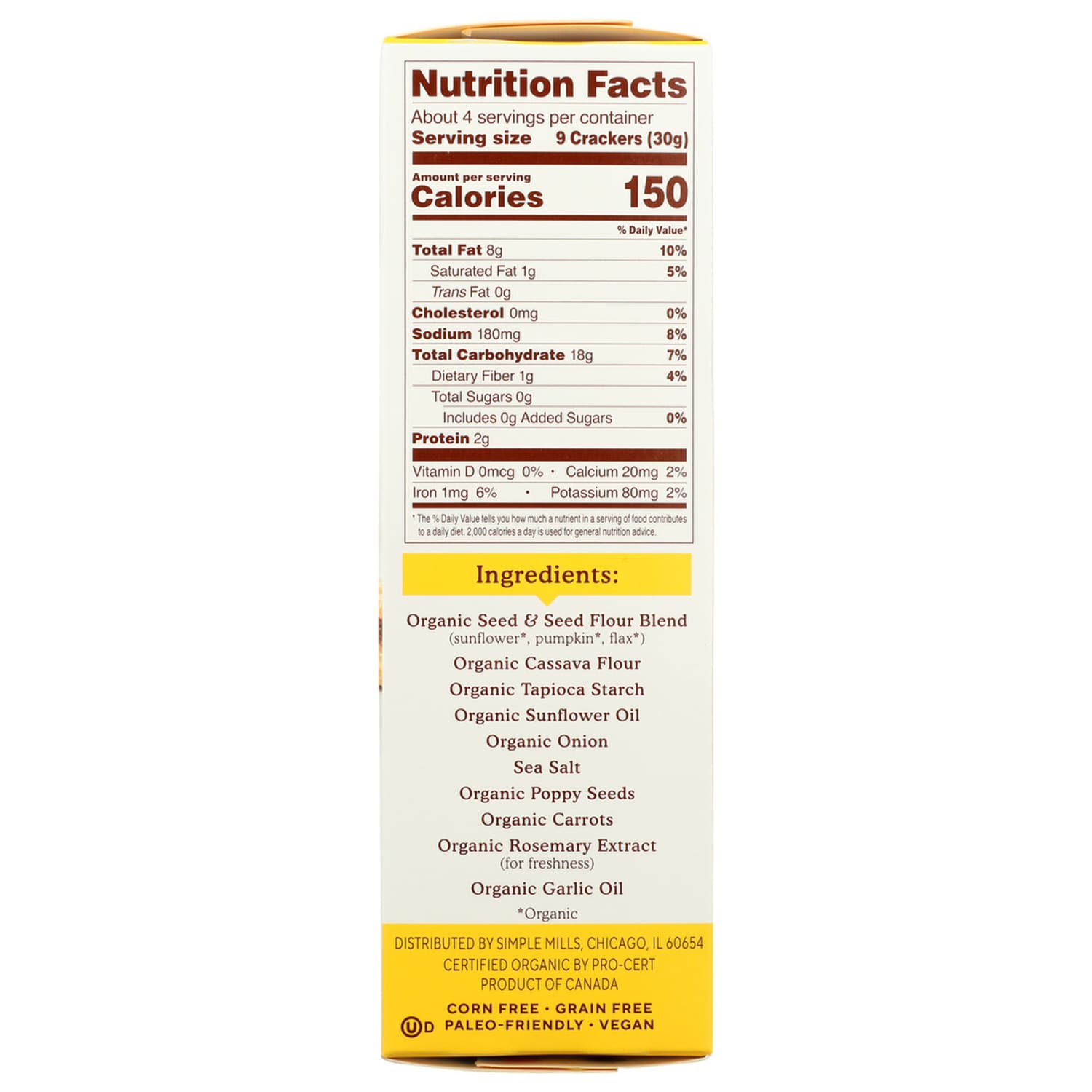 Simple Mills Seed Flour Crackers, Everything, 4.25 Oz, Total Qty 6 - Image 3